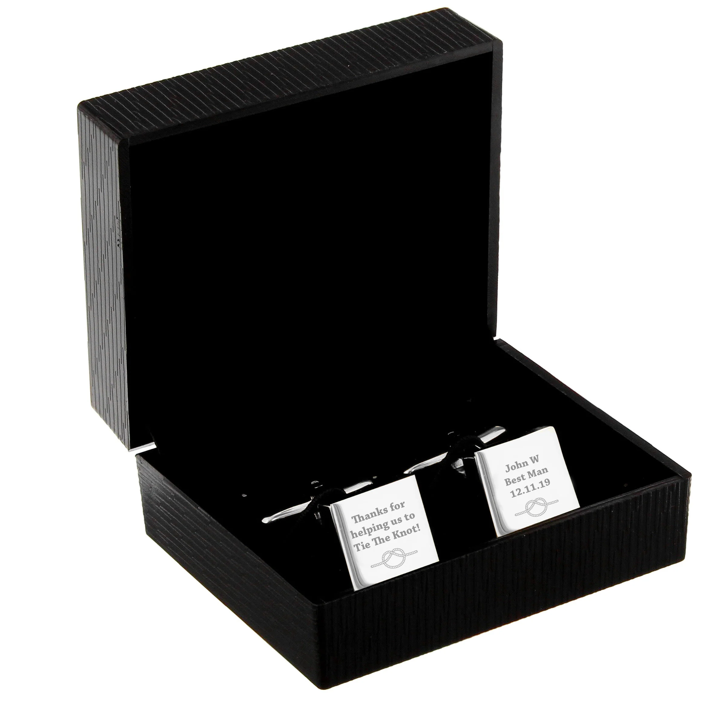 Personalised Tie the Knot Square Cufflinks - Image 2