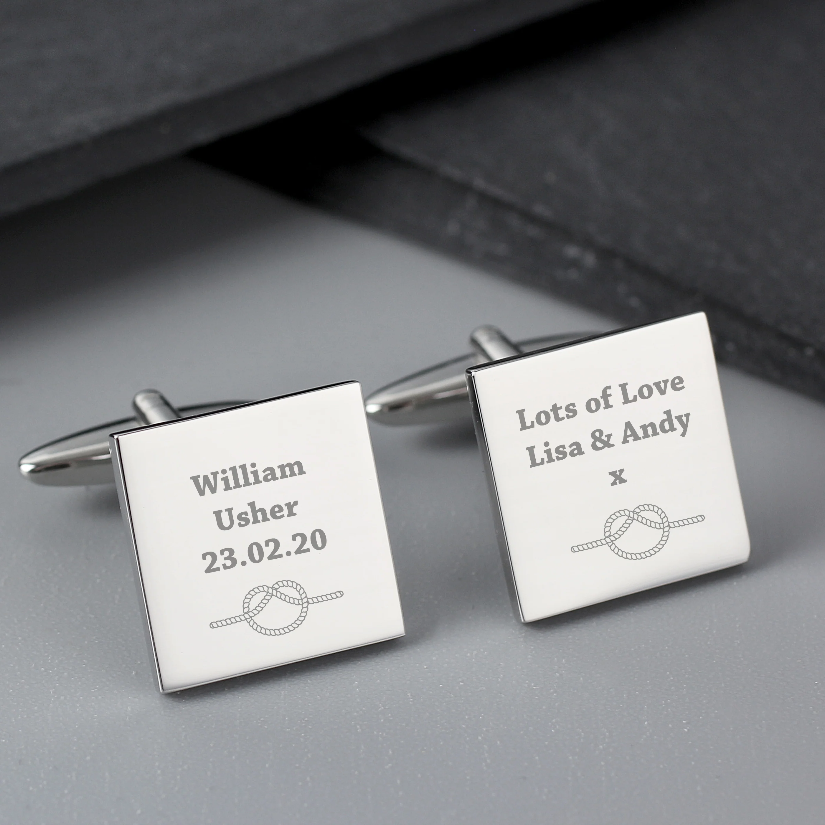 Personalised Tie the Knot Square Cufflinks - Image 5