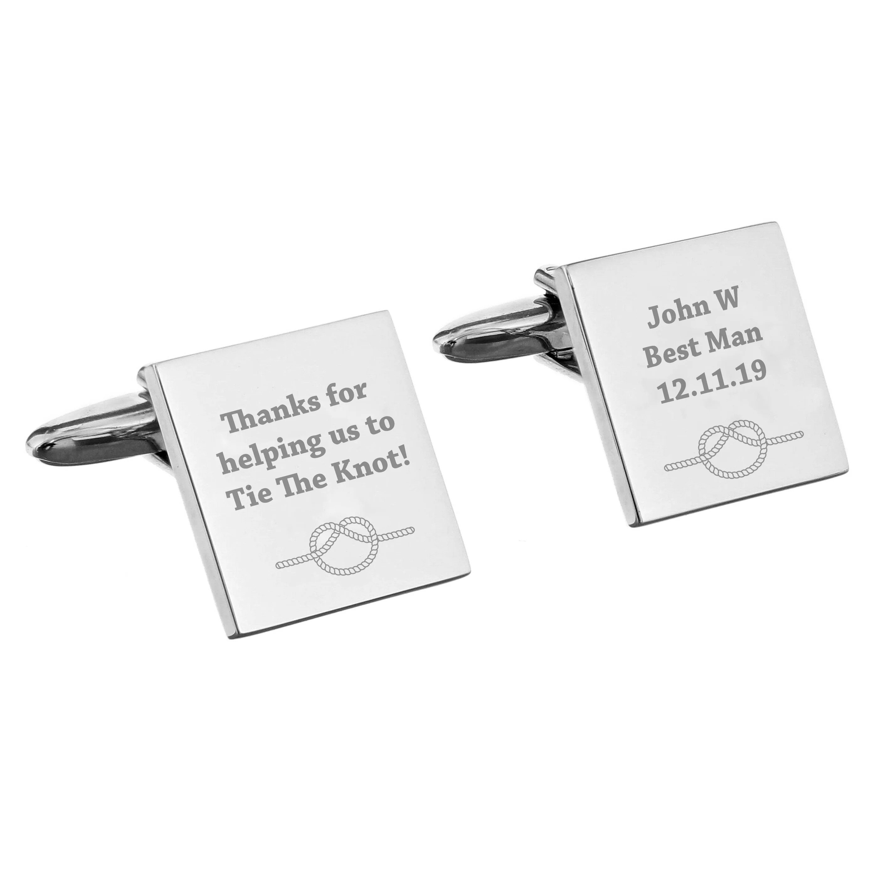 Personalised Tie the Knot Square Cufflinks - Image 6