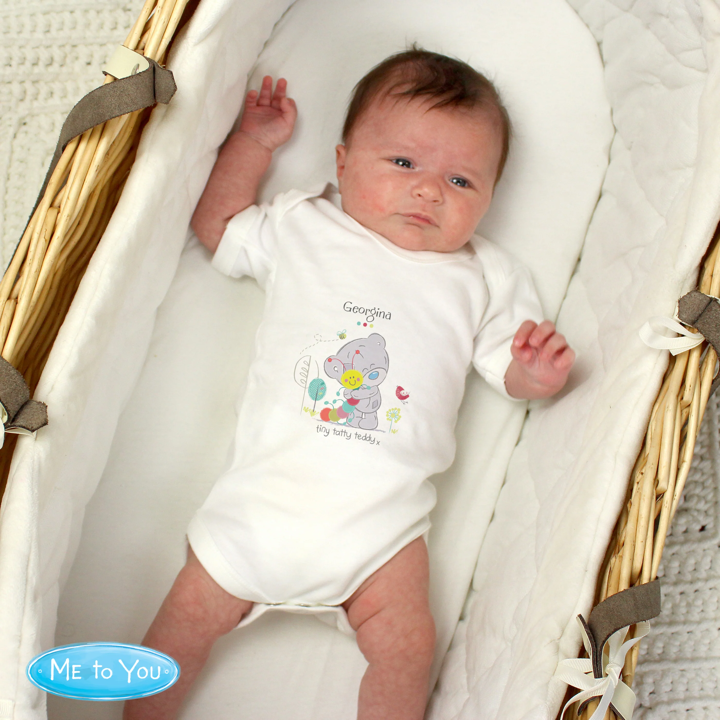 Personalised Tiny Tatty Teddy Cuddle Bug 0-3 Months Baby Vest - Image 3