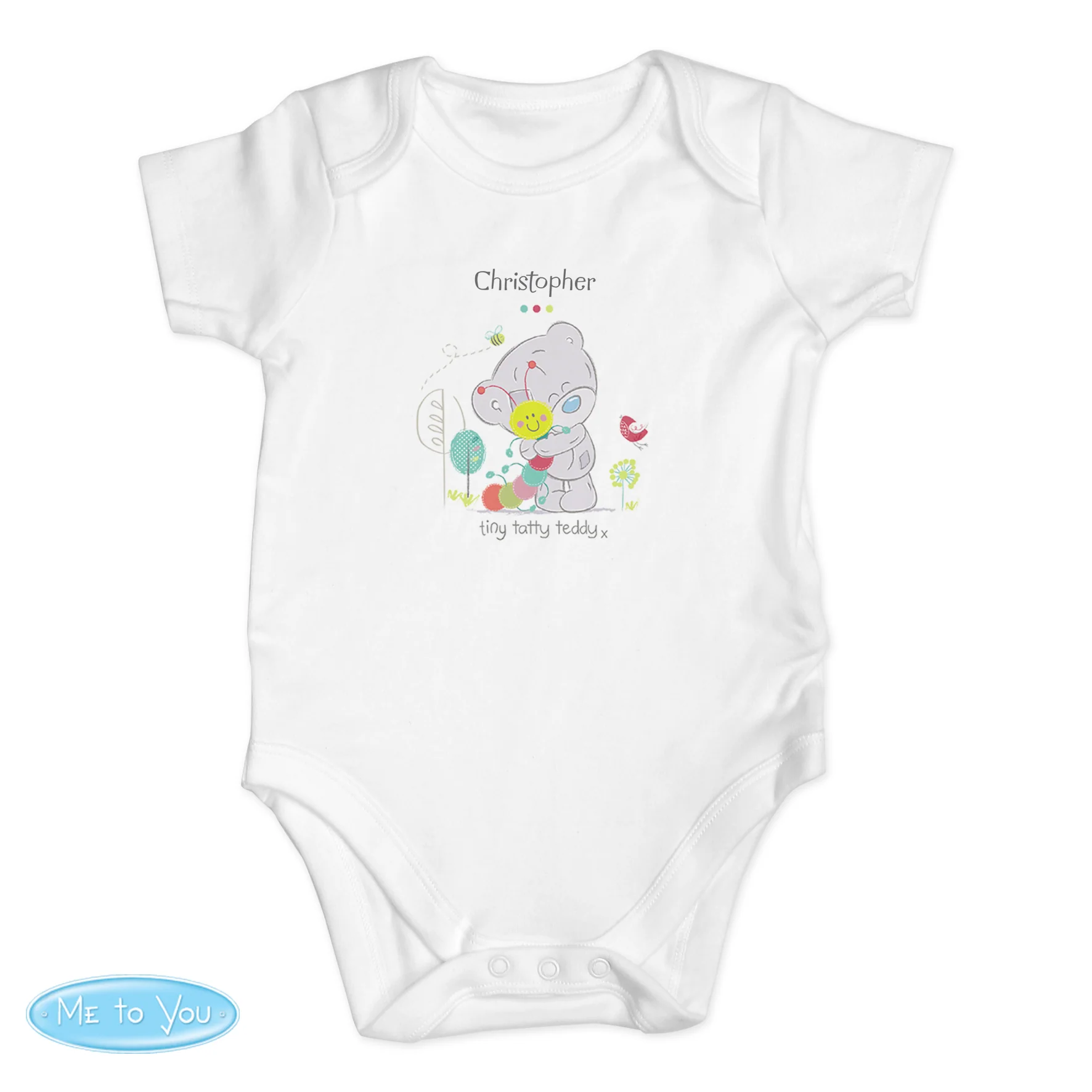 Personalised Tiny Tatty Teddy Cuddle Bug 0-3 Months Baby Vest - Image 6