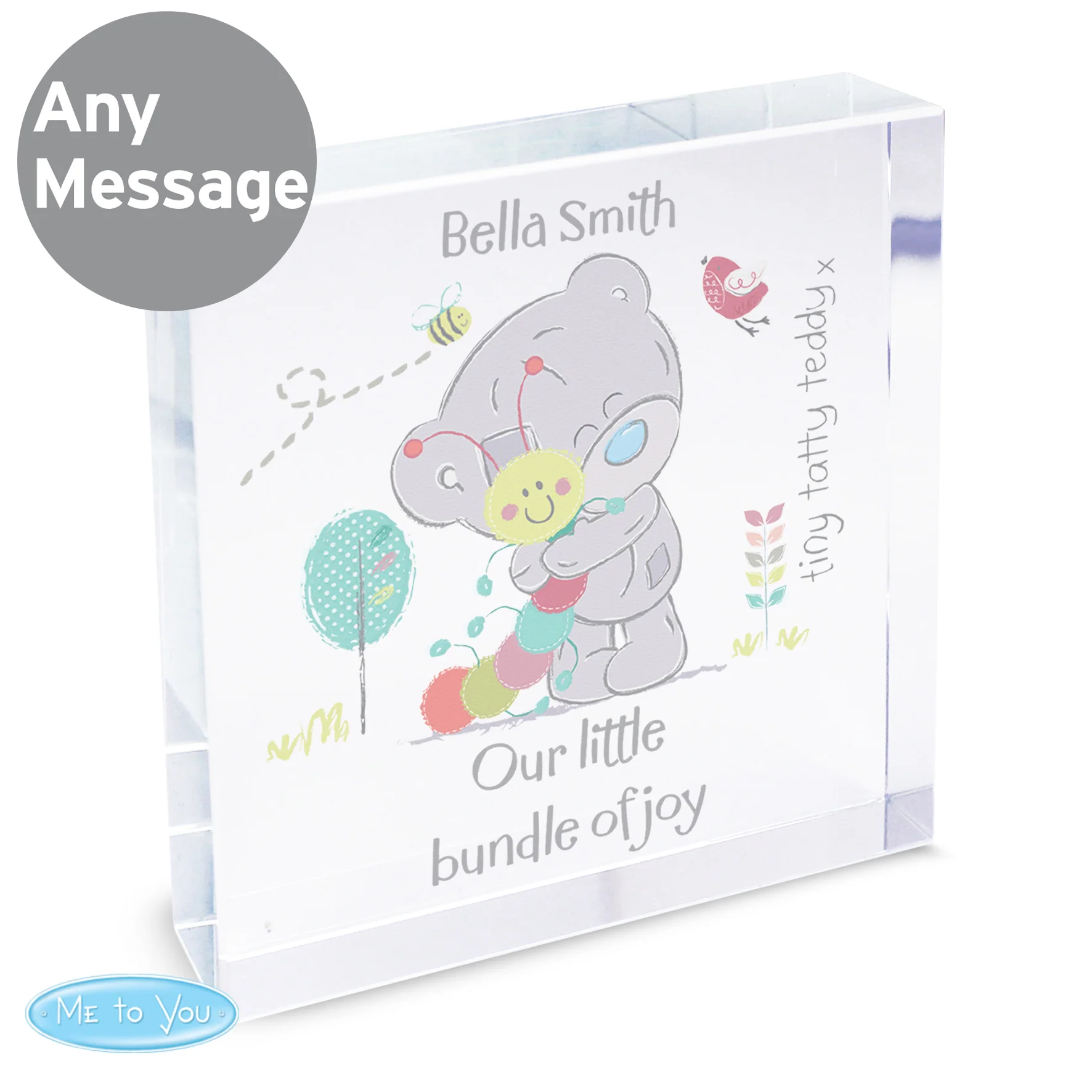 Personalised Tiny Tatty Teddy Cuddle Bug Crystal Token - Image 3