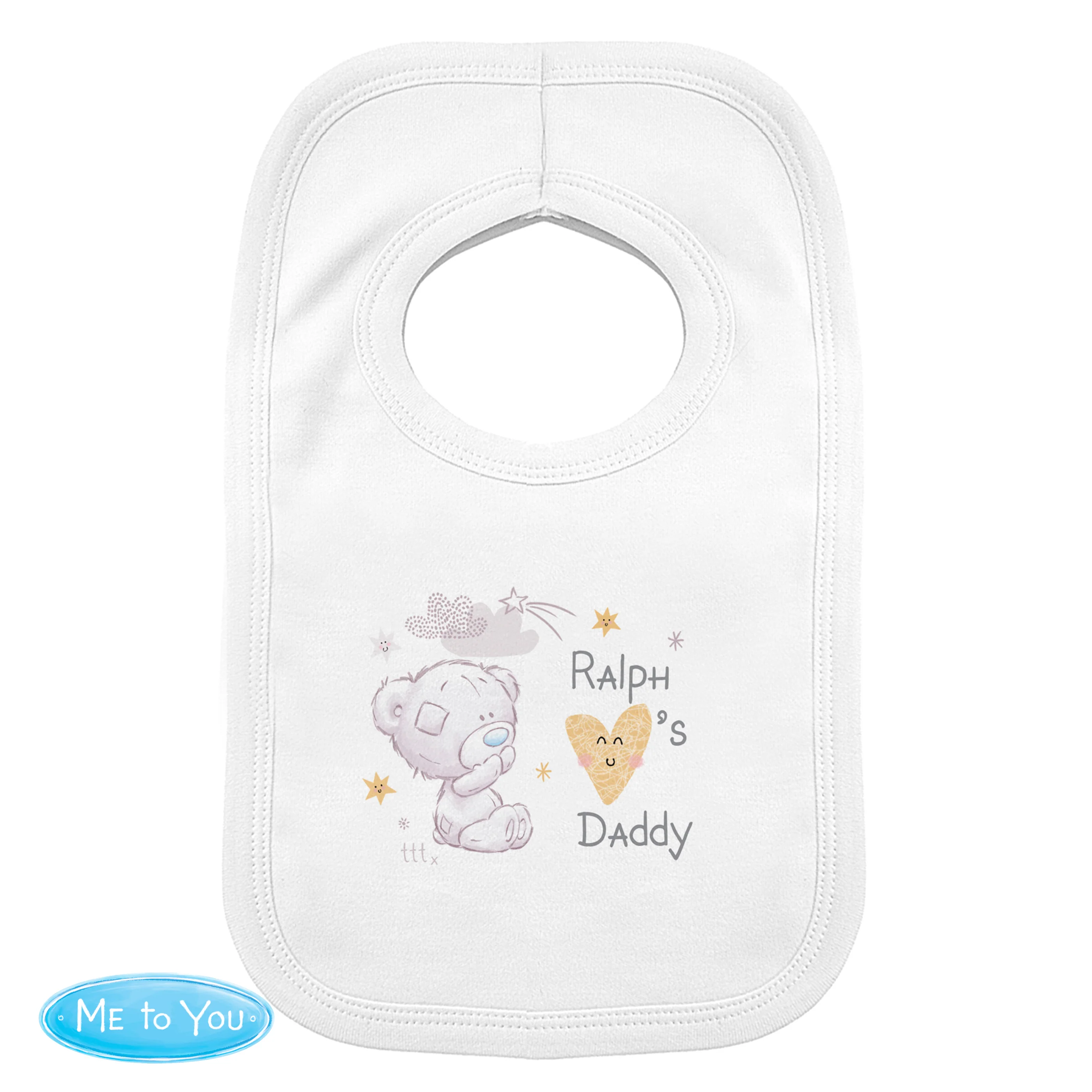 Personalised Tiny Tatty Teddy I Heart Baby Bib - Image 2
