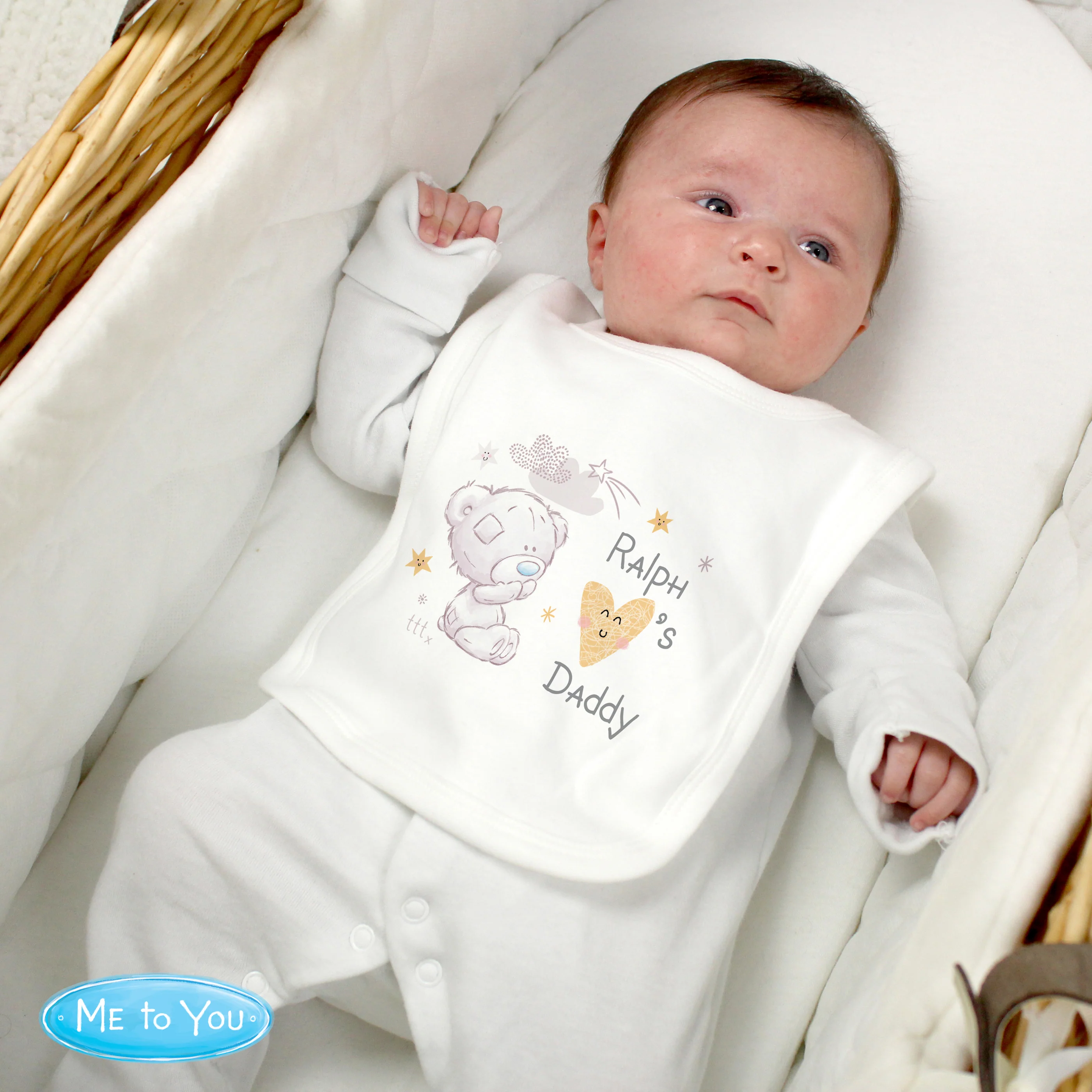 Personalised Tiny Tatty Teddy I Heart Baby Bib - Image 3