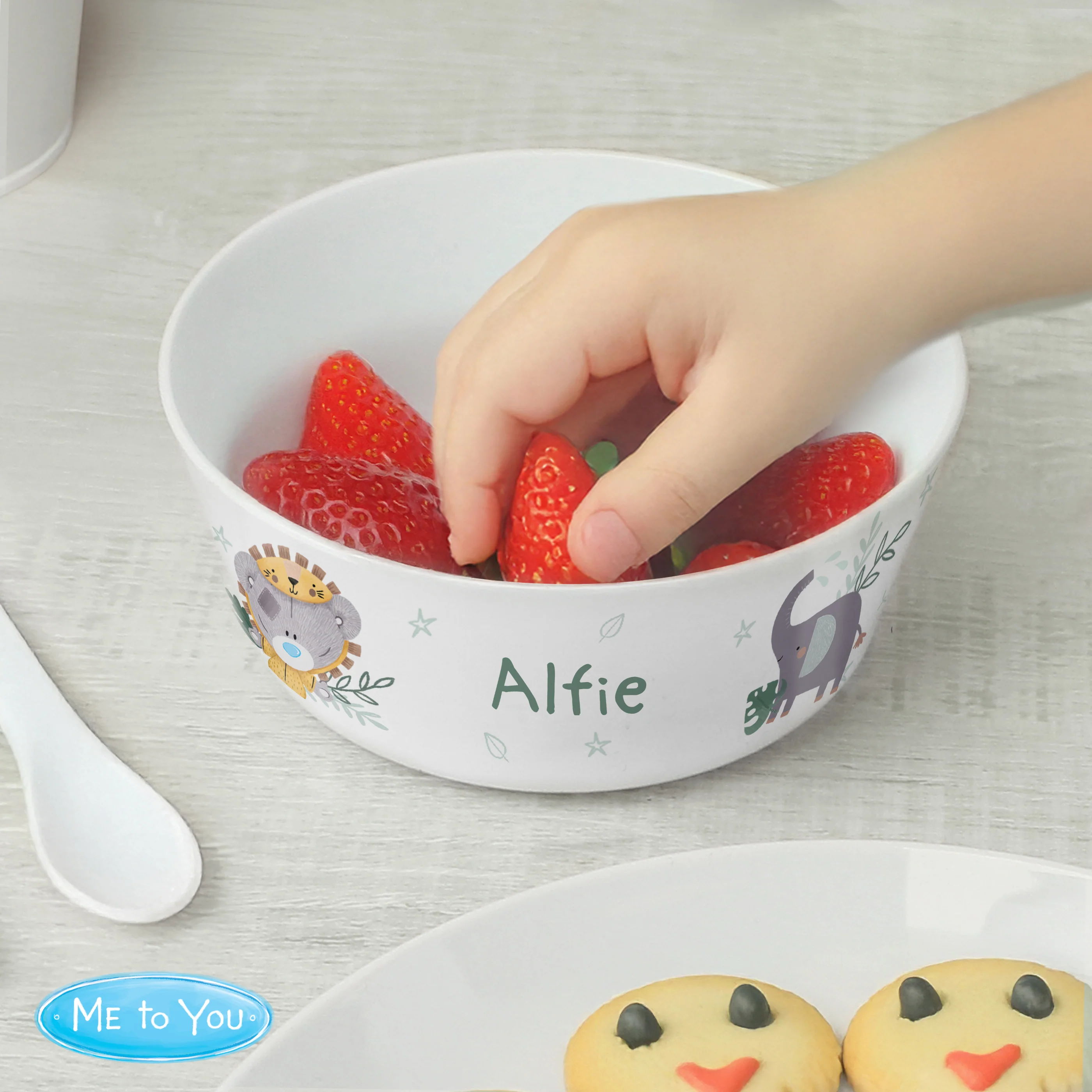 Personalised Tiny Tatty Teddy Jungle Animals Plastic Bowl - Image 2