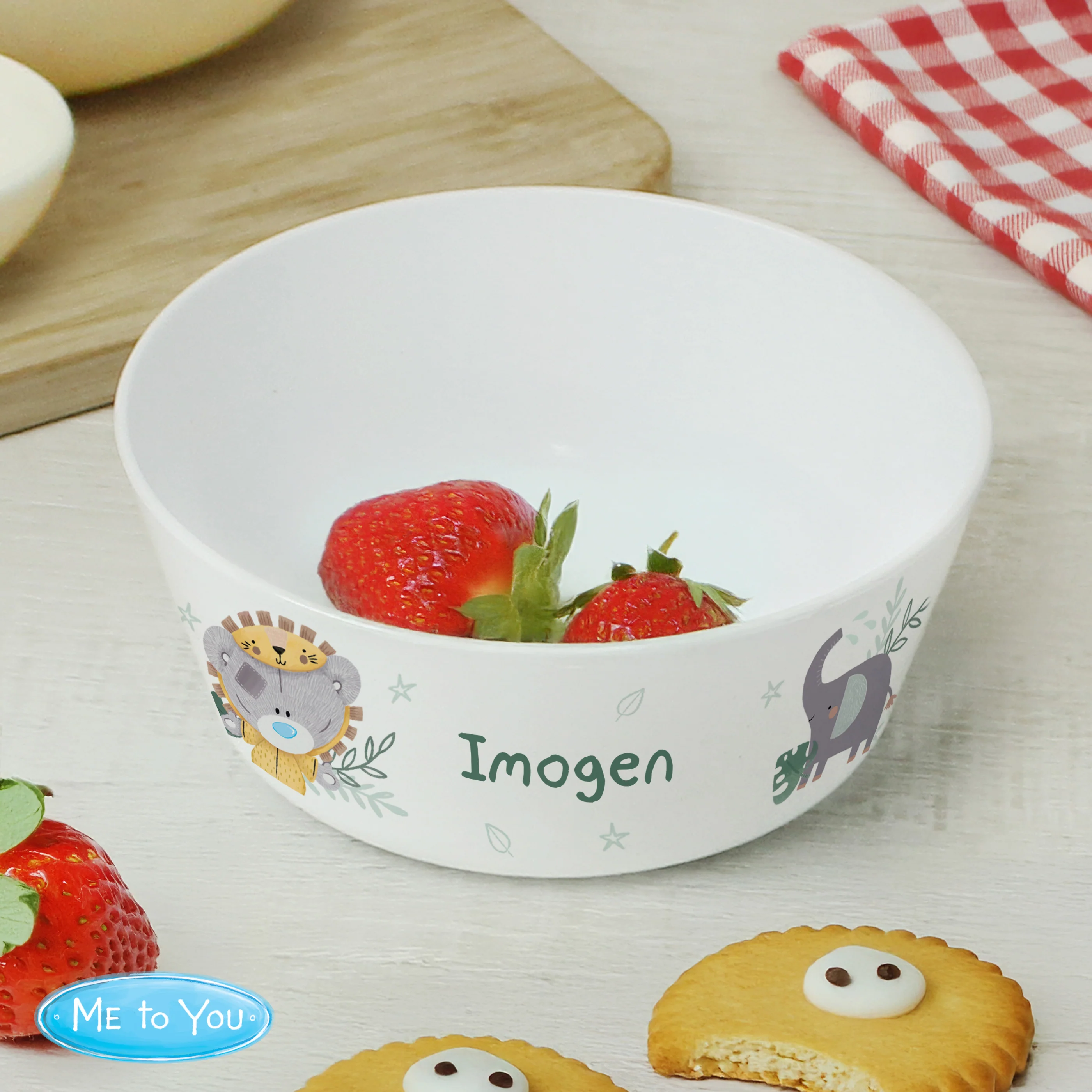 Personalised Tiny Tatty Teddy Jungle Animals Plastic Bowl - Image 3
