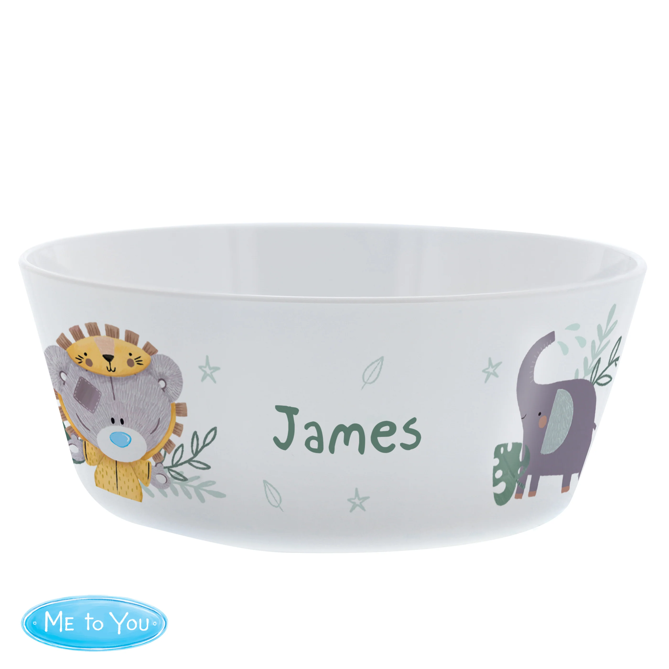 Personalised Tiny Tatty Teddy Jungle Animals Plastic Bowl - Image 4