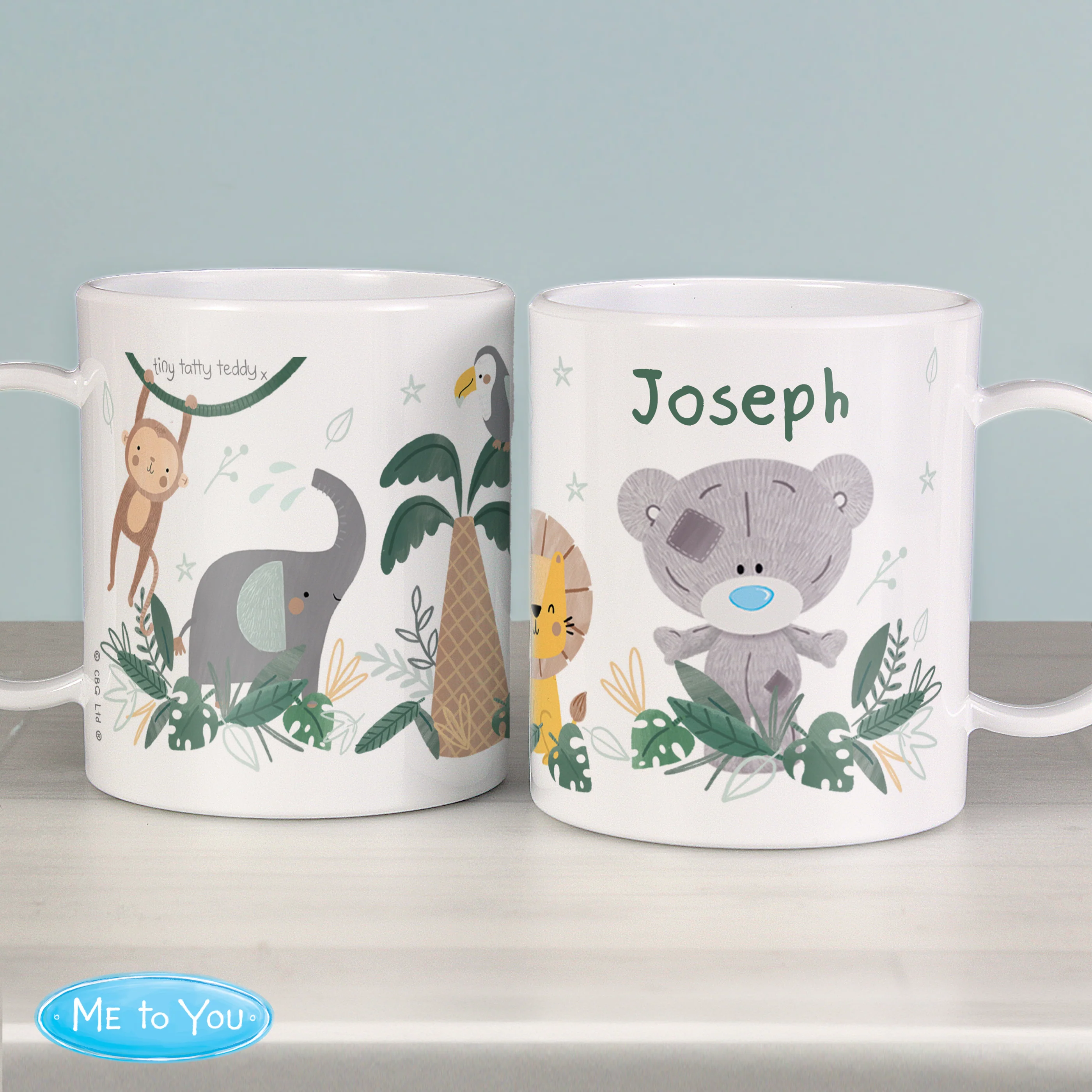 Personalised Tiny Tatty Teddy Jungle Animals Plastic Mug - Image 3