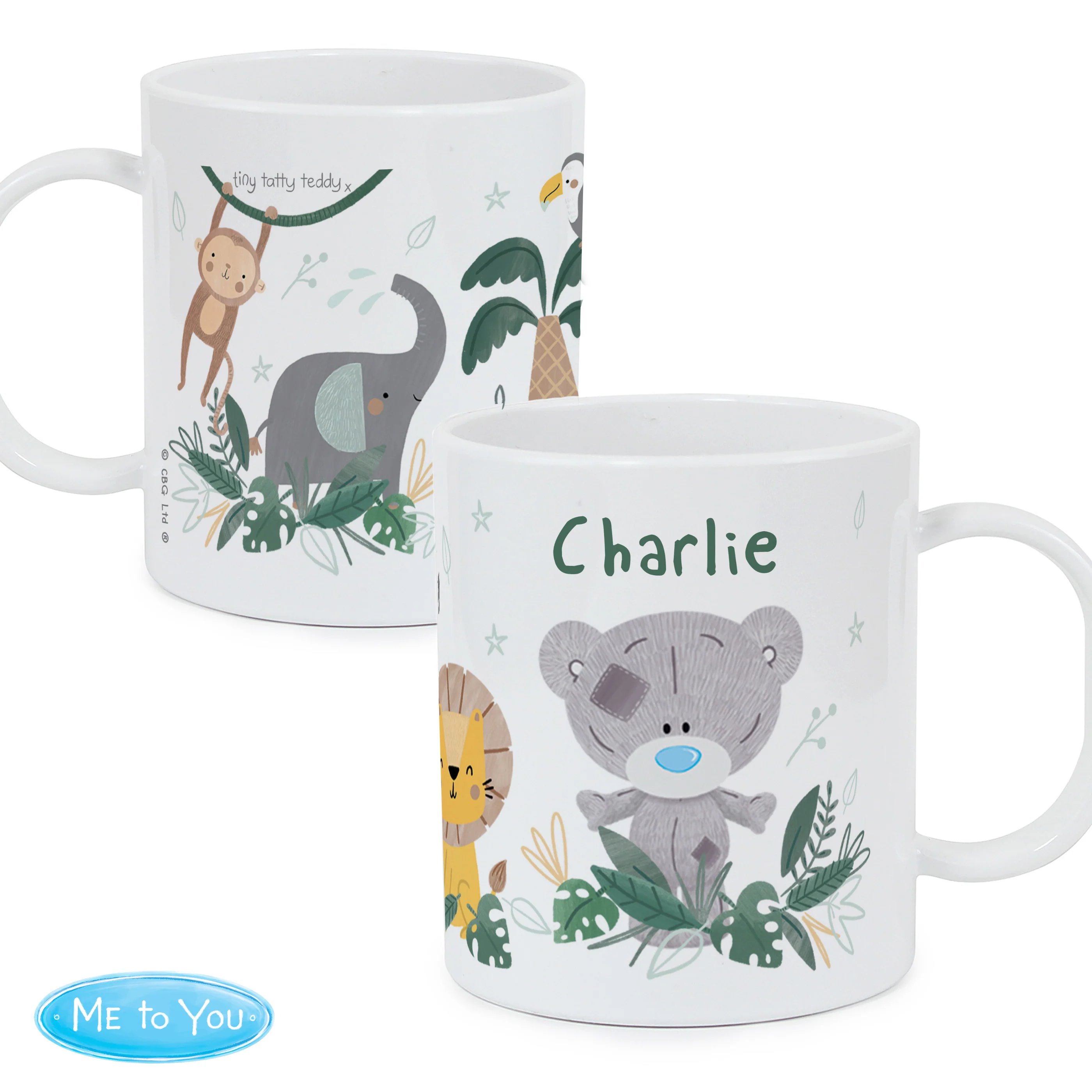 Personalised Tiny Tatty Teddy Jungle Animals Plastic Mug - Image 4