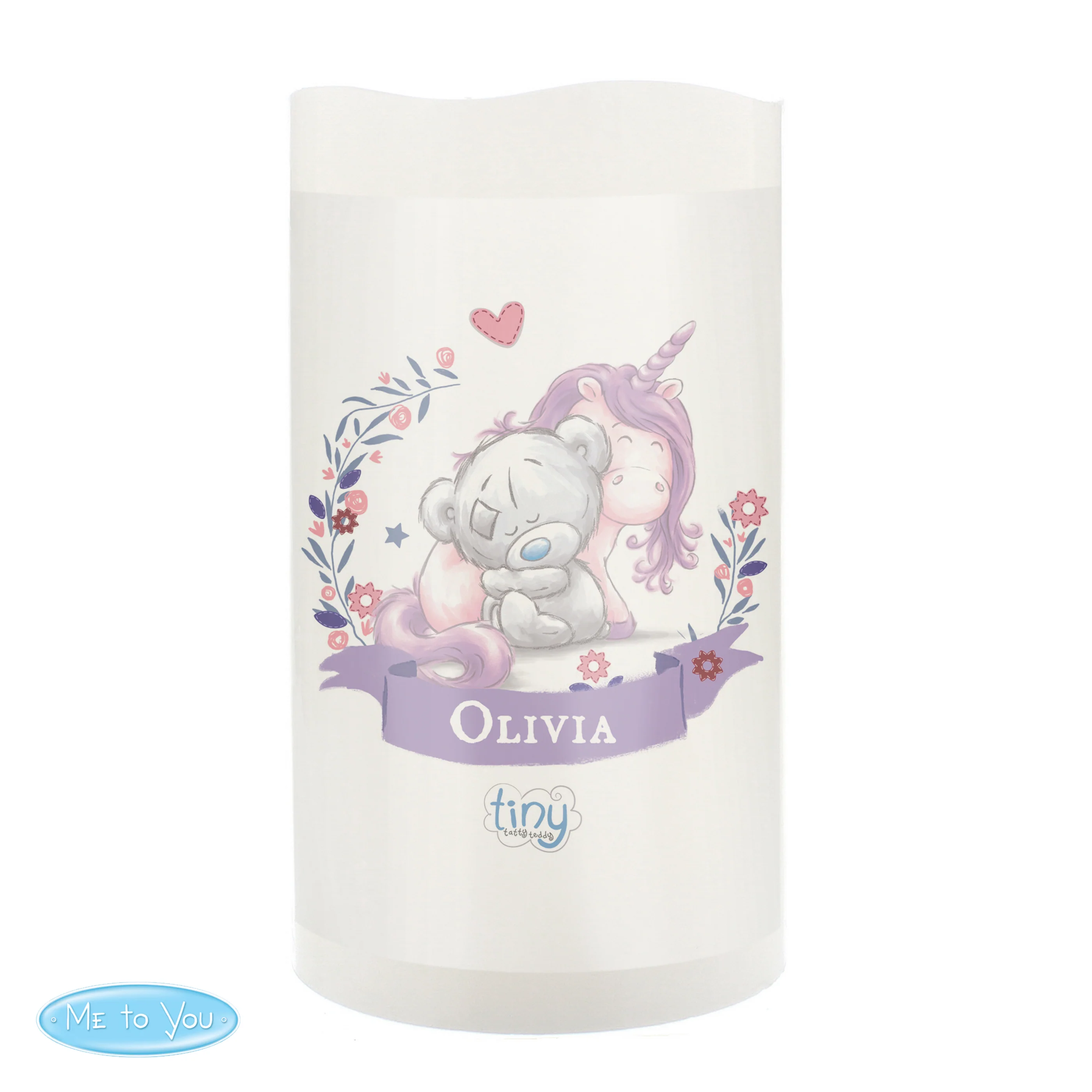 Personalised Tiny Tatty Teddy Unicorn Nightlight LED Candle - Image 4