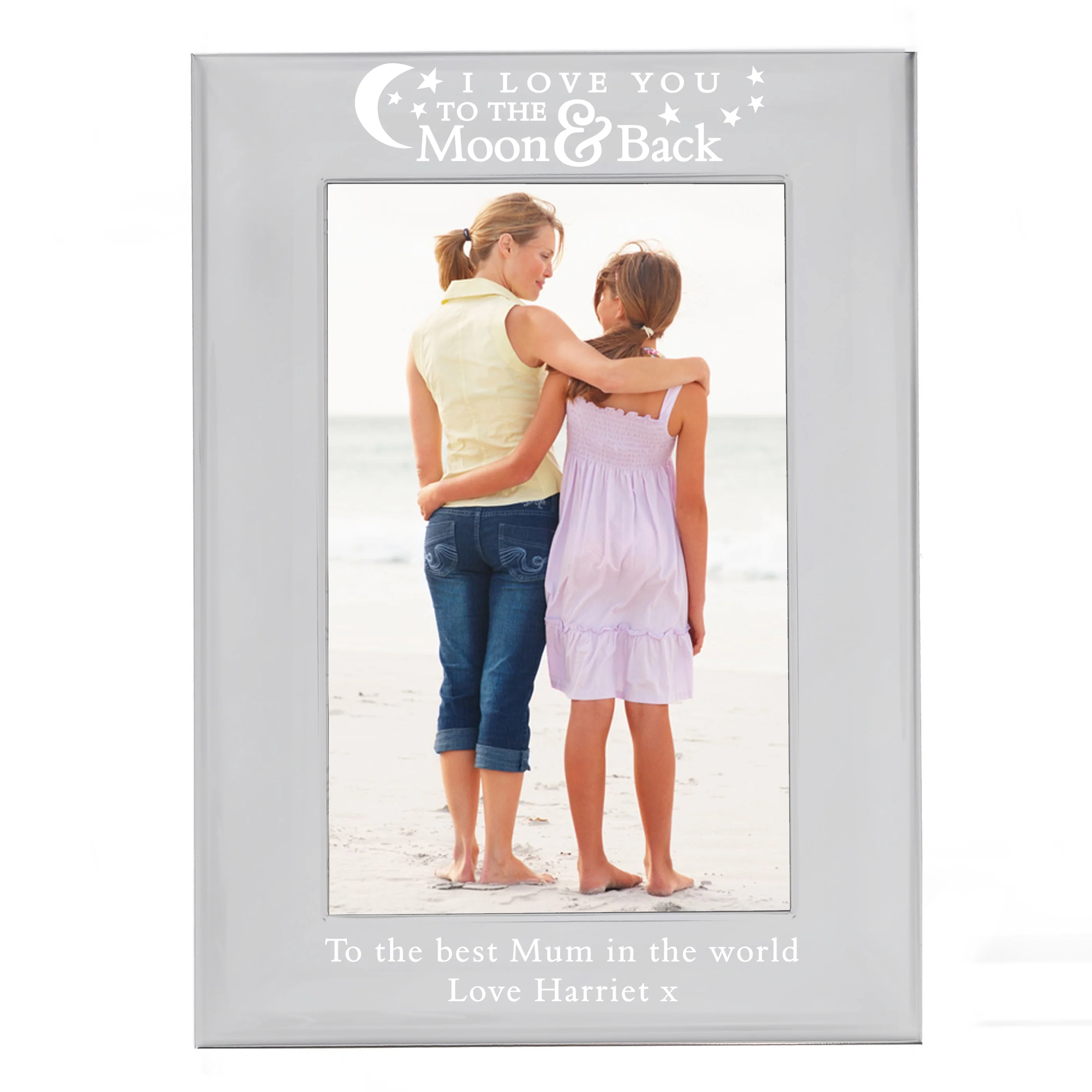 Personalised To the Moon and Back... 6x4 Silver Photo Frame - Image 2