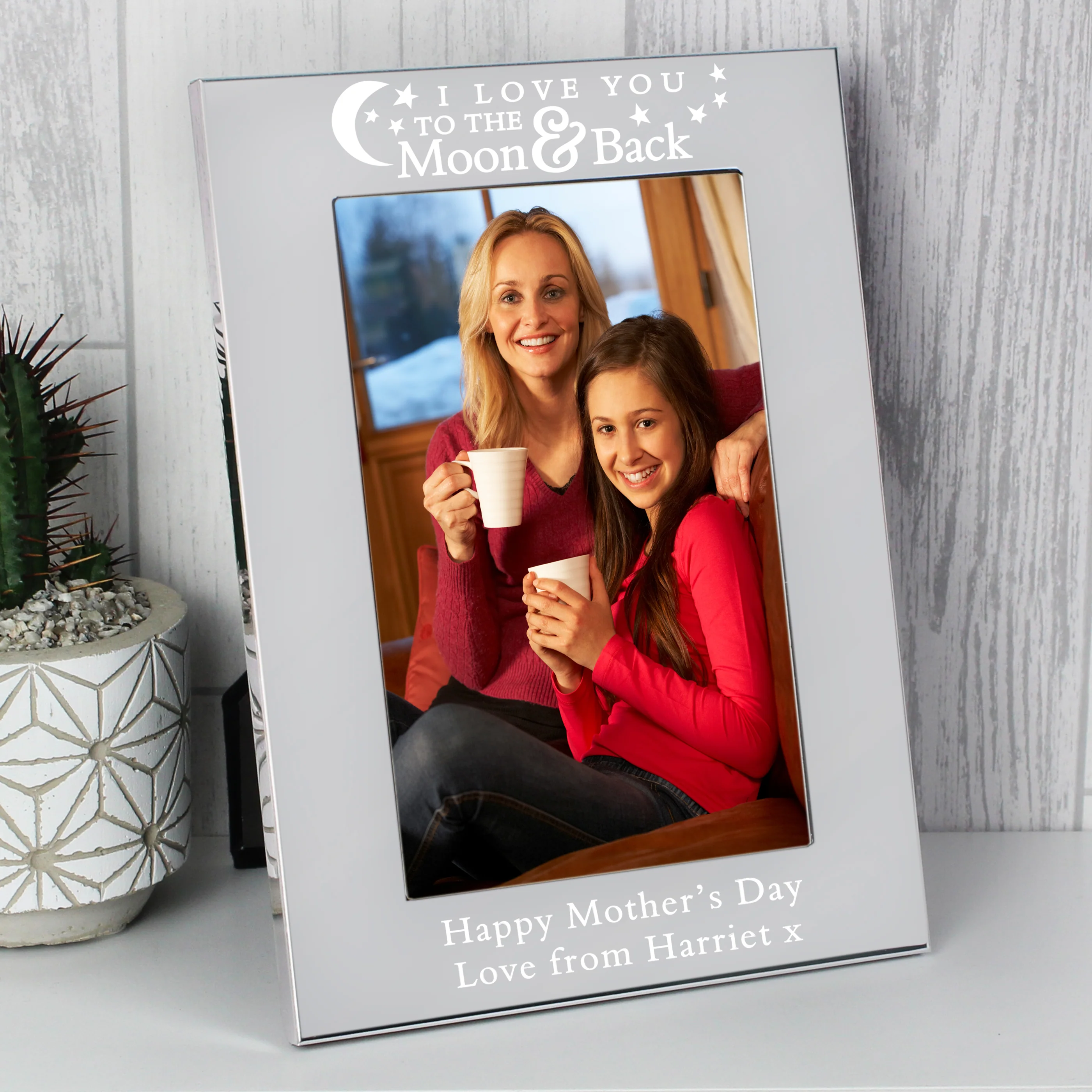 Personalised To the Moon and Back... 6x4 Silver Photo Frame - Image 3