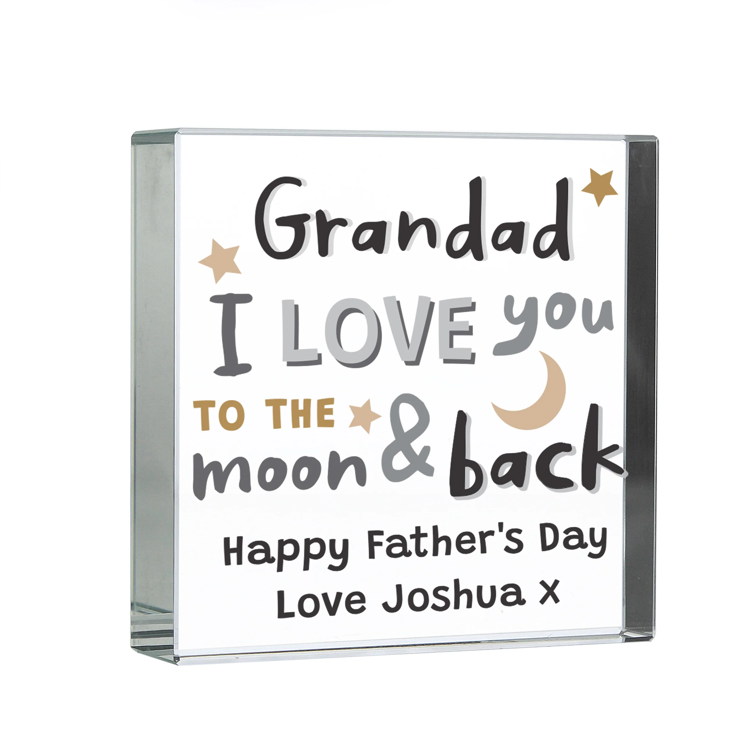 Personalised To the Moon and Back Crystal Token - Image 2