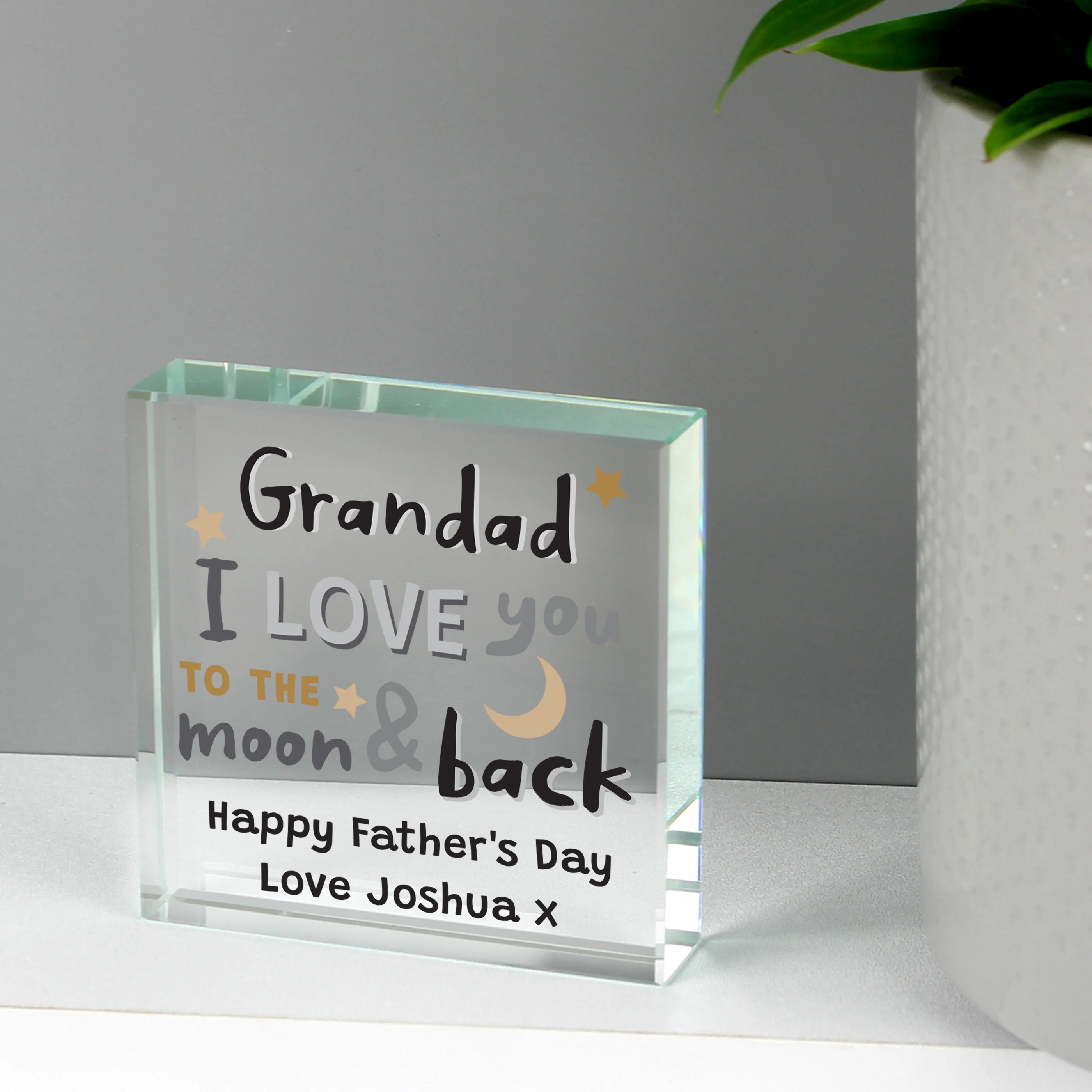 Personalised To the Moon and Back Crystal Token - Image 4