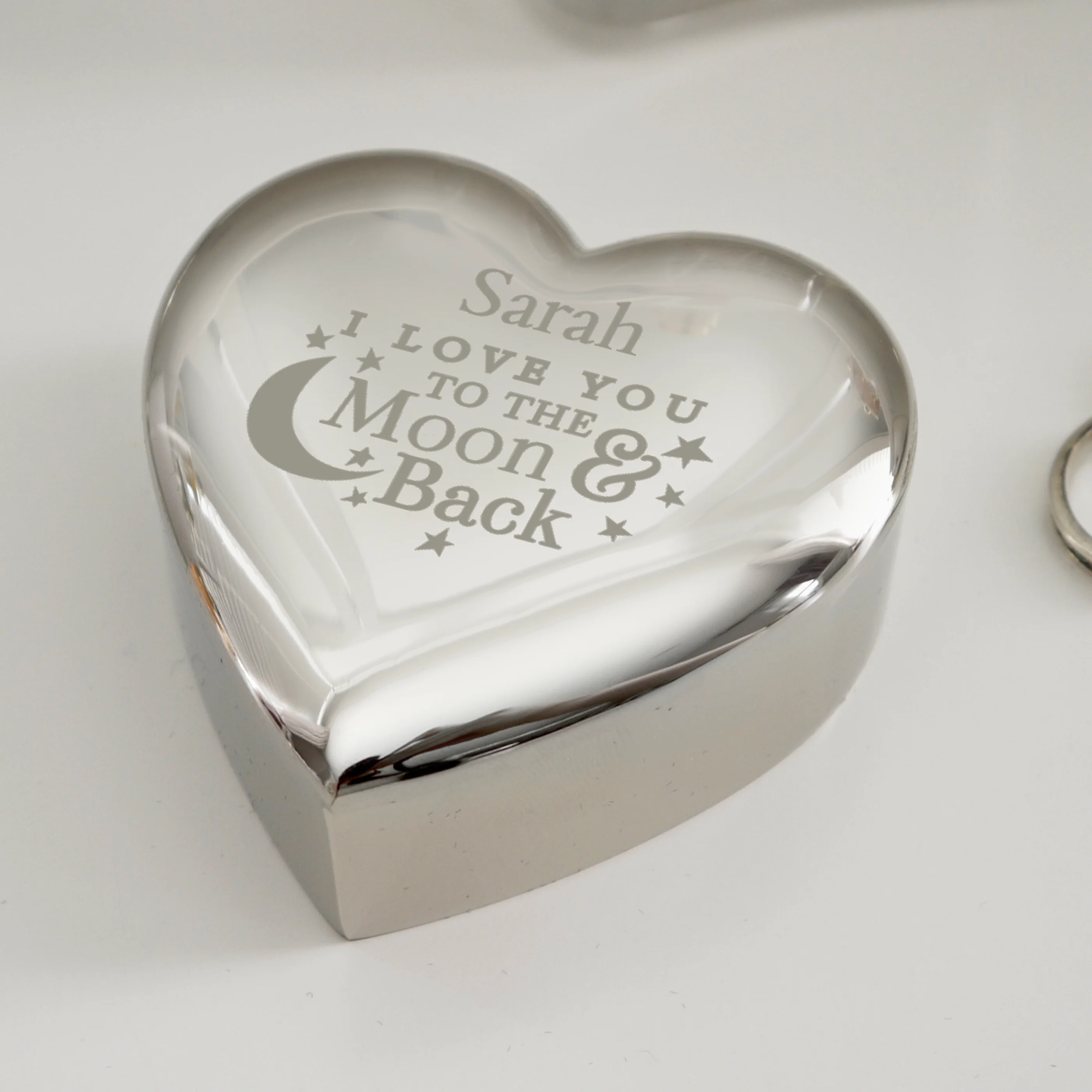 Personalised To the Moon and Back... Heart Trinket Box - Image 3