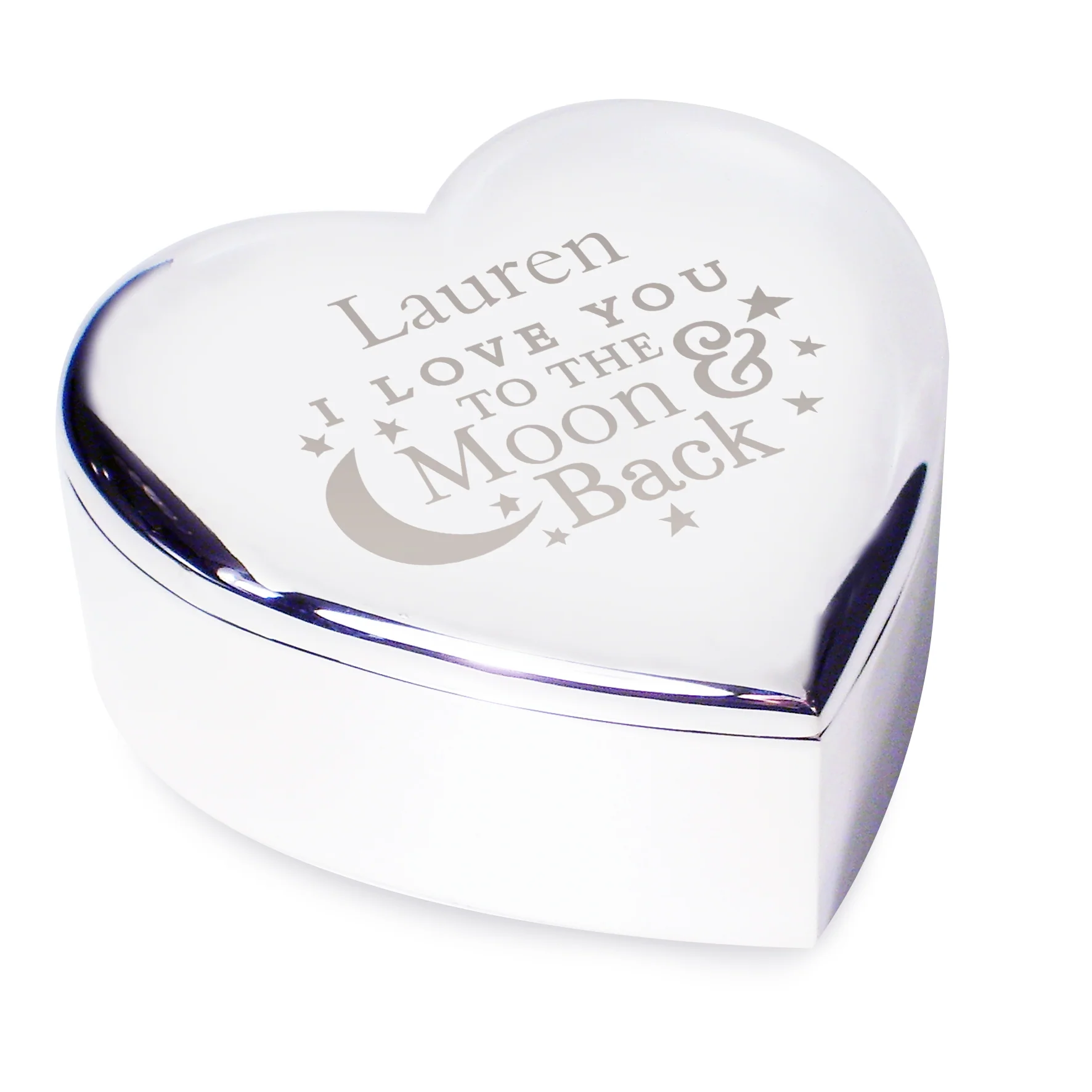 Personalised To the Moon and Back... Heart Trinket Box - Image 5