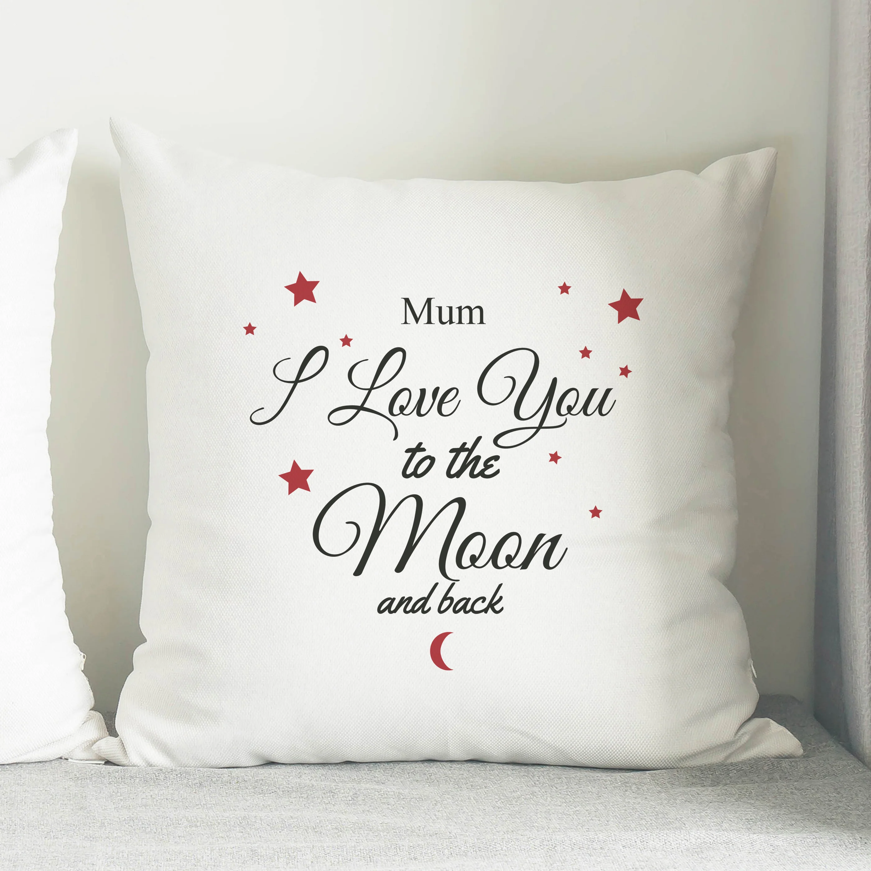 Personalised To The Moon & Back White Cushion - Image 2