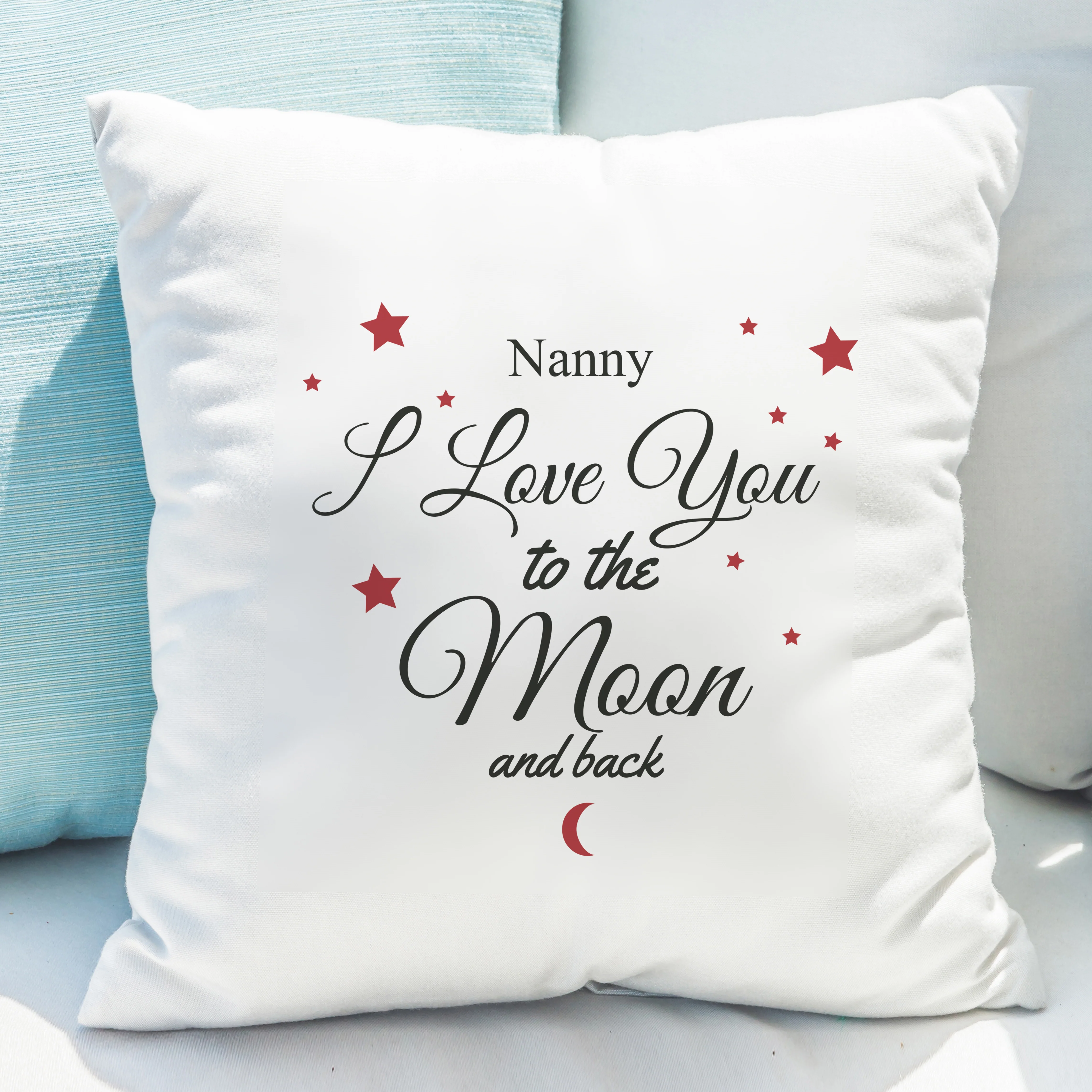 Personalised To The Moon & Back White Cushion - Image 4