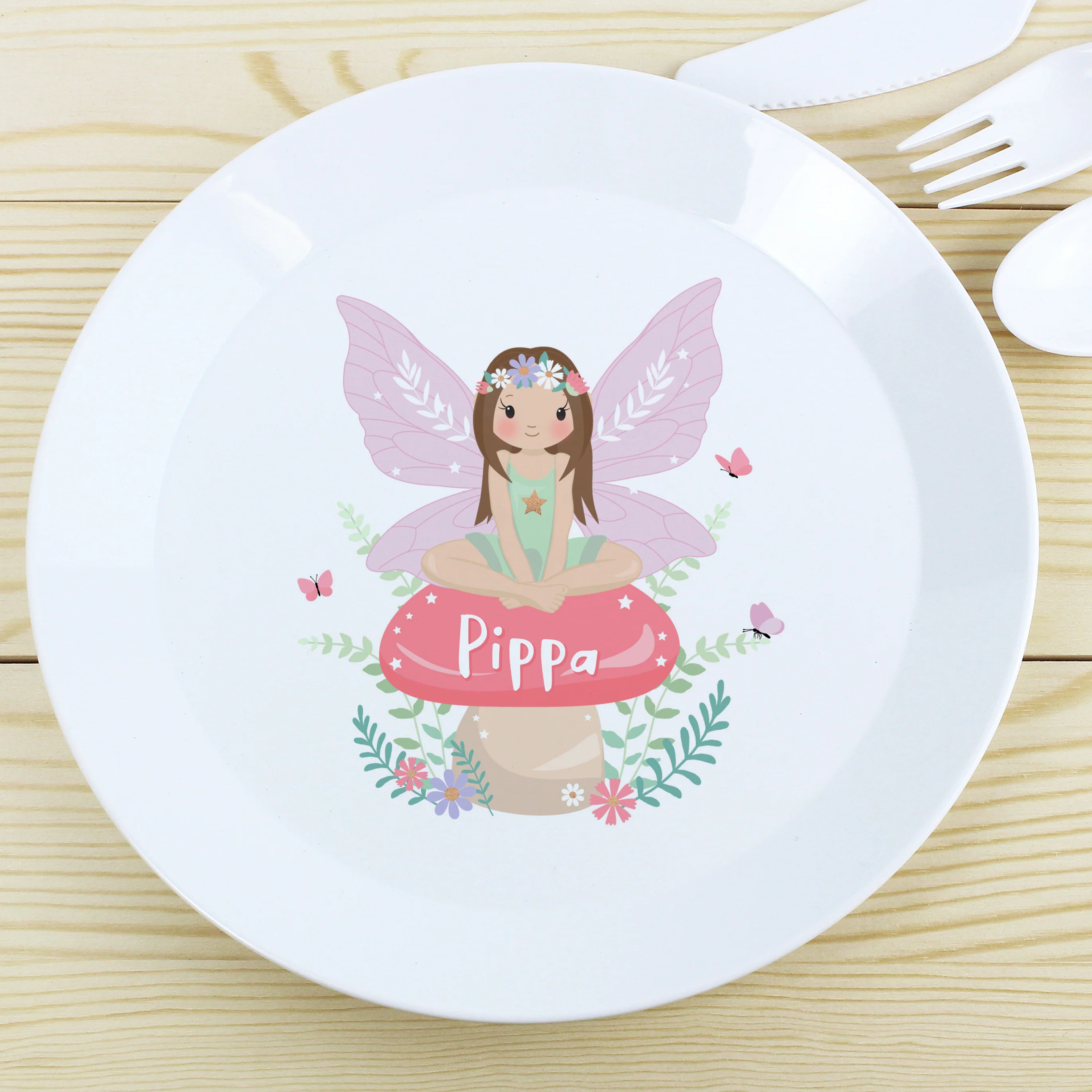 Personalised Toadstool Fairy Plastic Plate - Image 3
