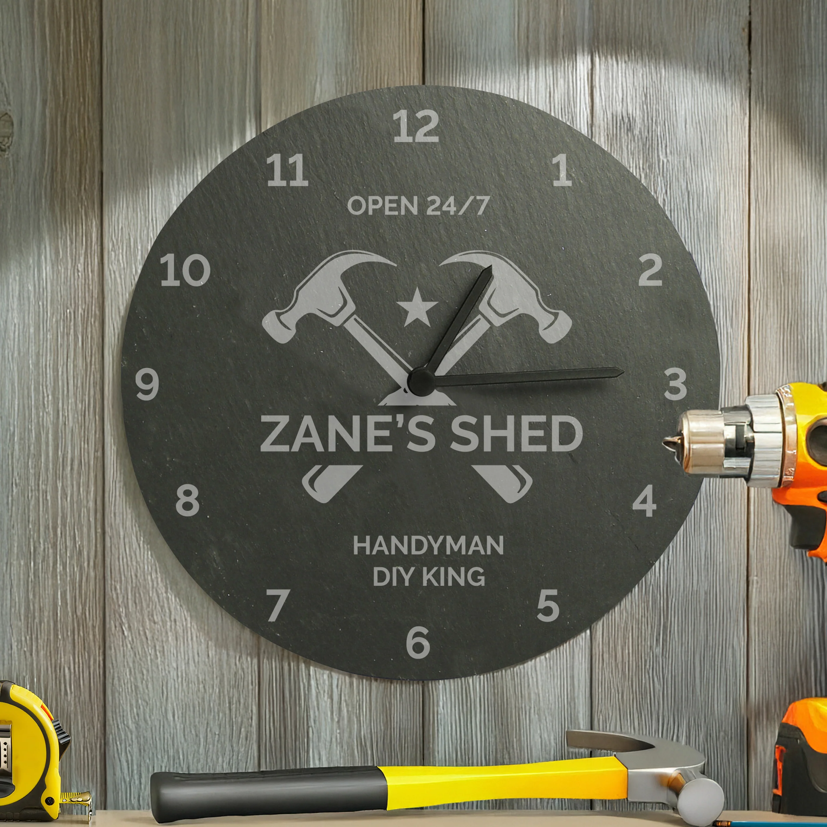 Personalised Tools Slate Clock - Image 2