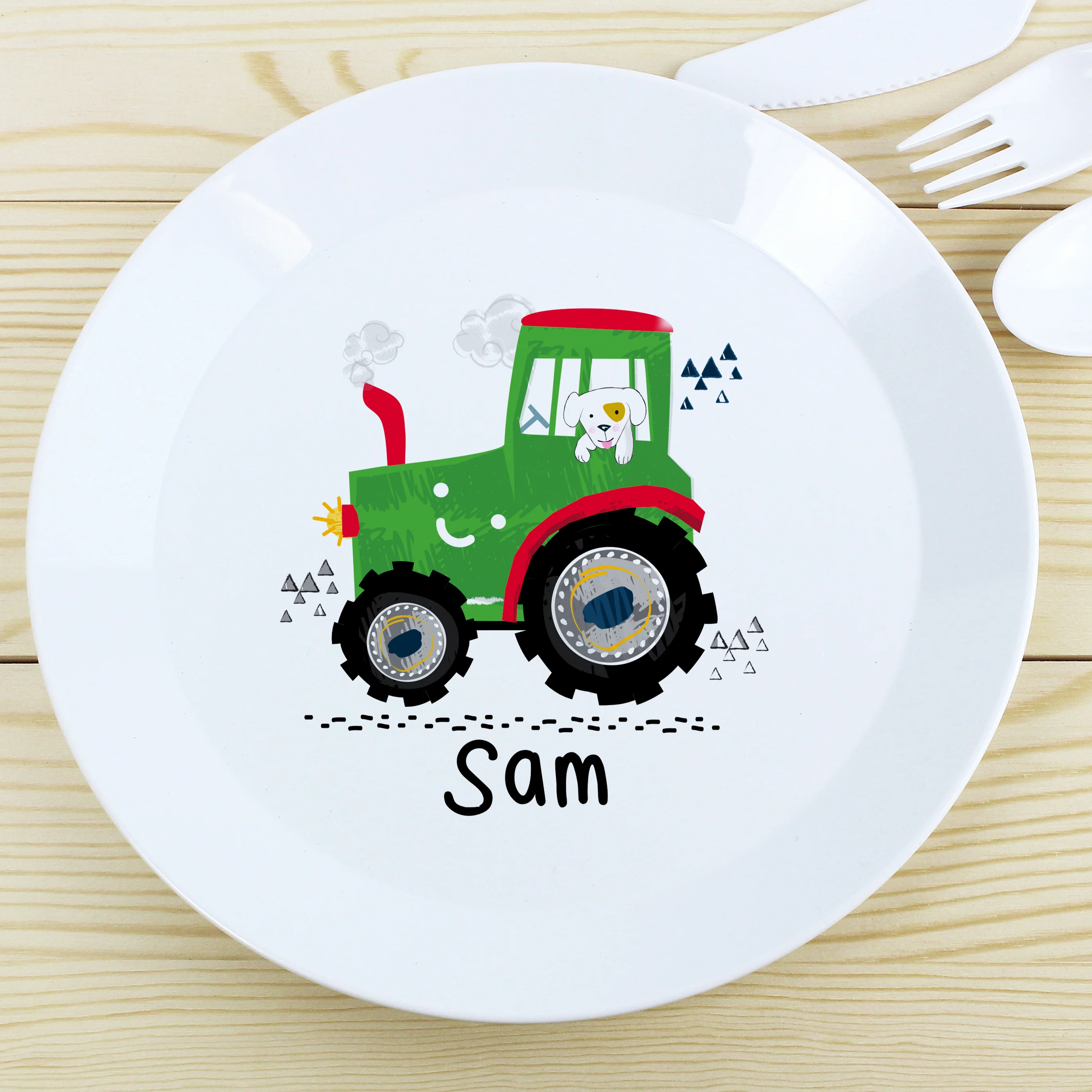 Personalised Tractor Plastic Plate - Image 3