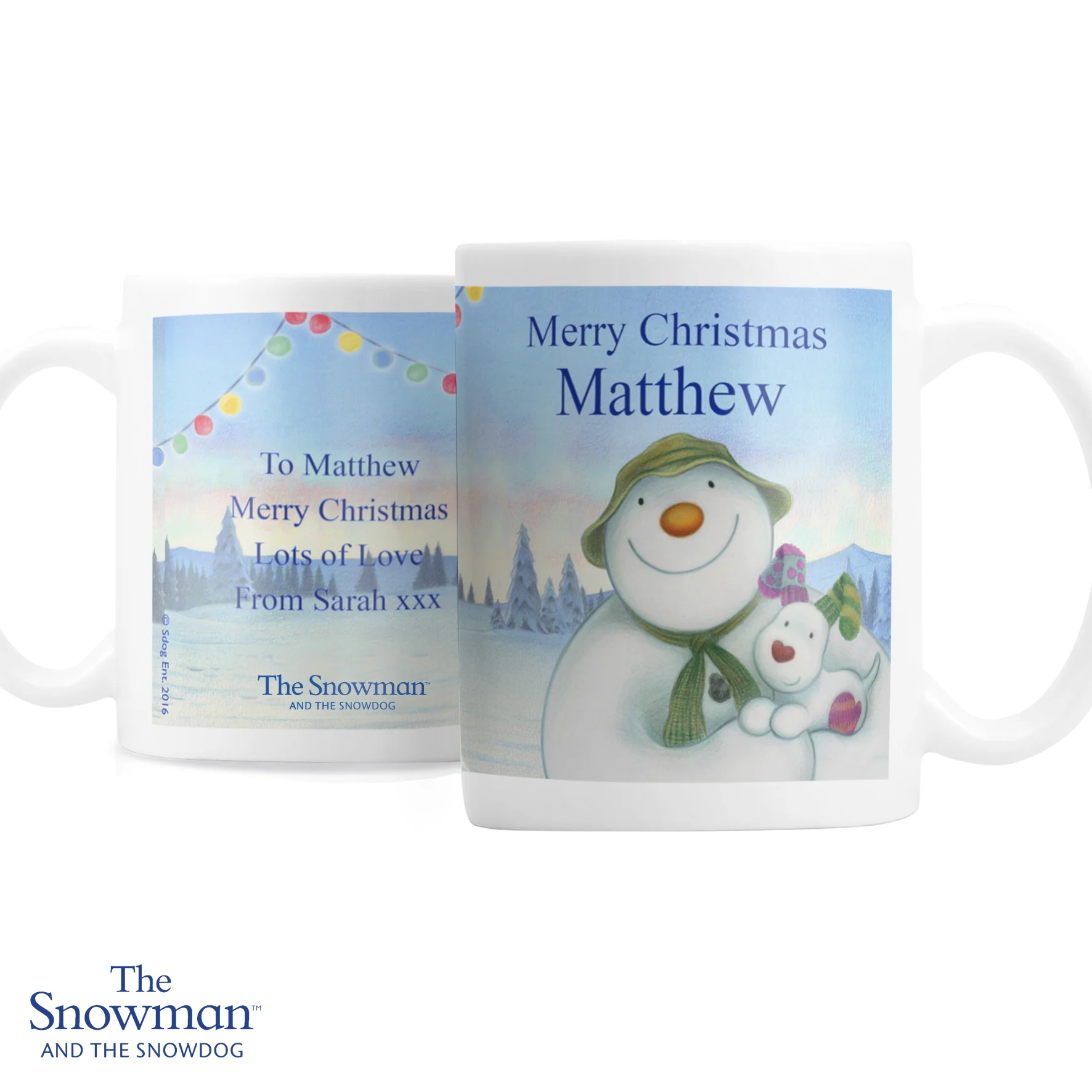 Personalised Traditional The Snowman and the Snowdog Mug - Image 2