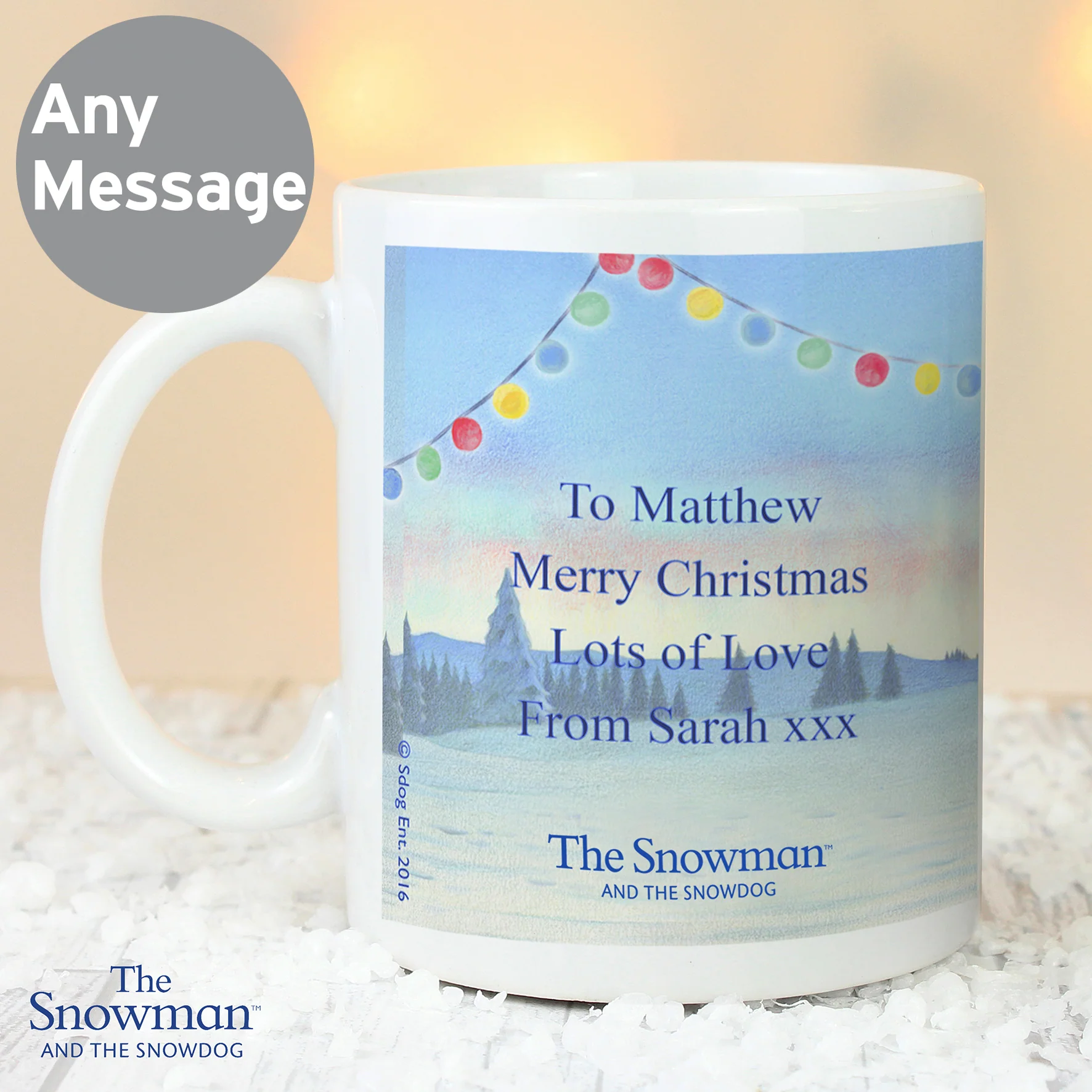 Personalised Traditional The Snowman and the Snowdog Mug - Image 8