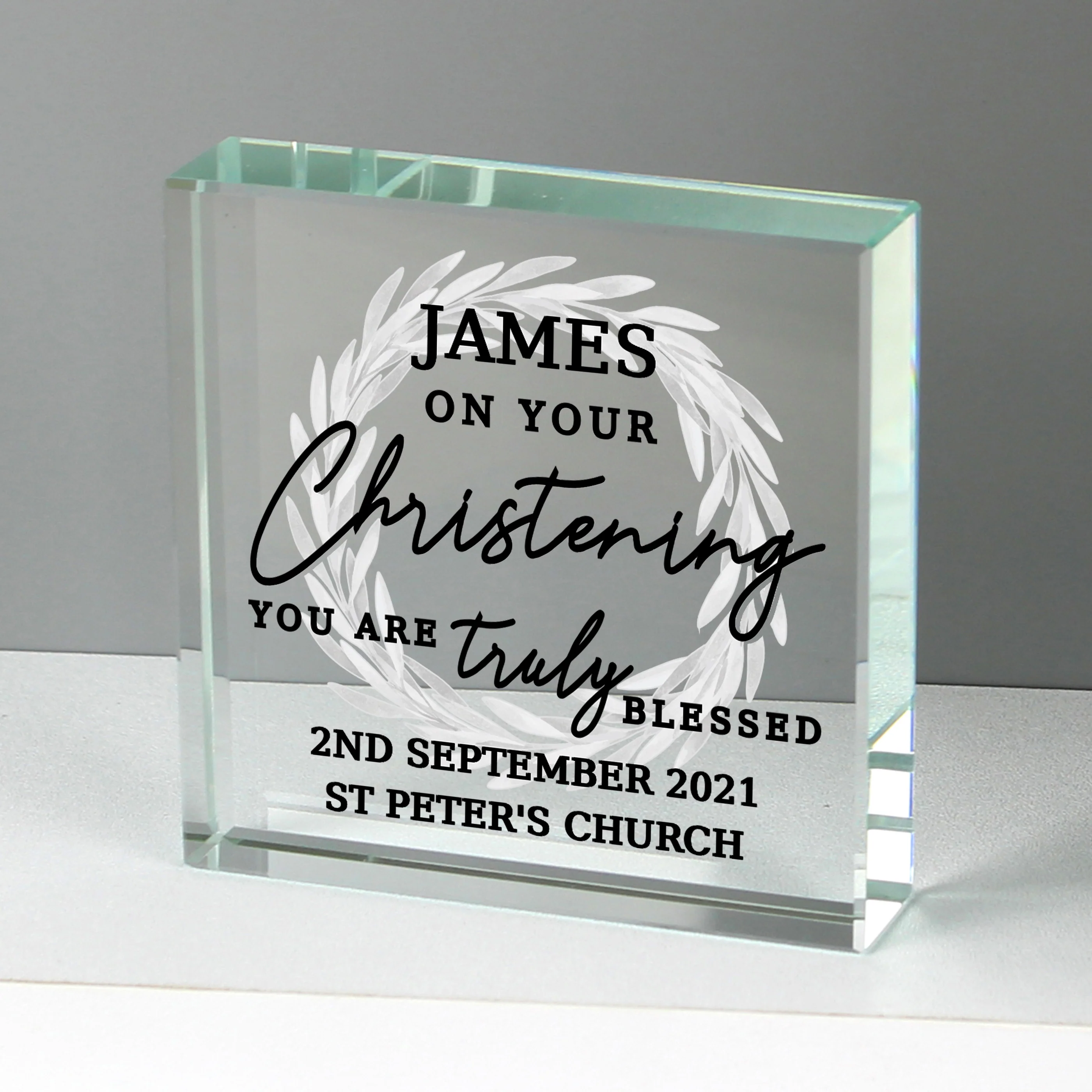 Personalised 'Truly Blessed' Crystal Token - Image 2