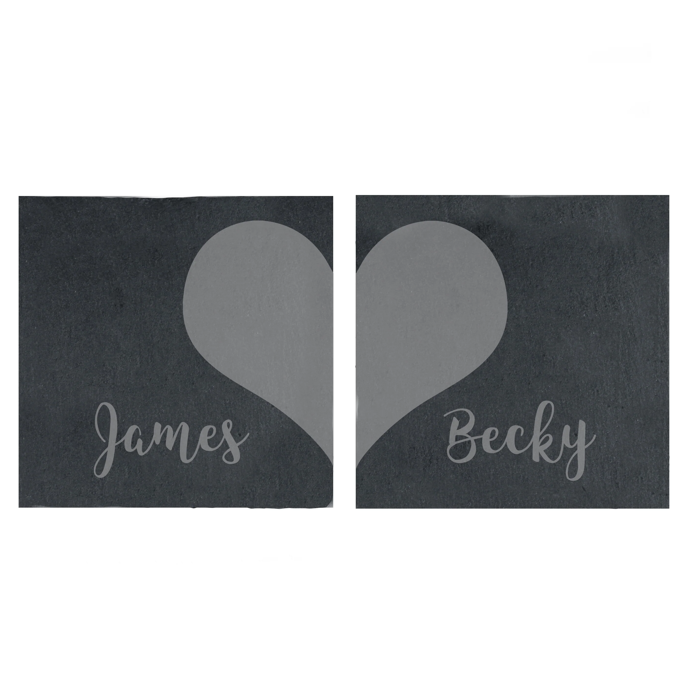 Personalised Two Hearts Slate Coaster Set - Image 6