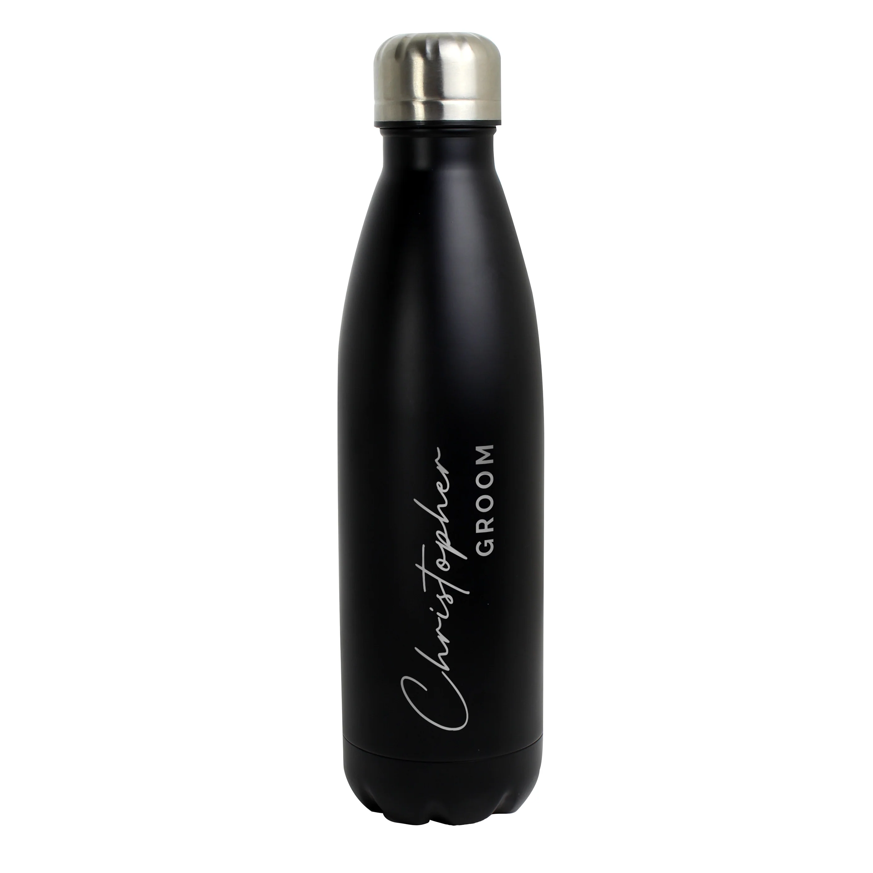 Personalised Two Lines Black Metal Insulated Drinks Bottle - Image 5