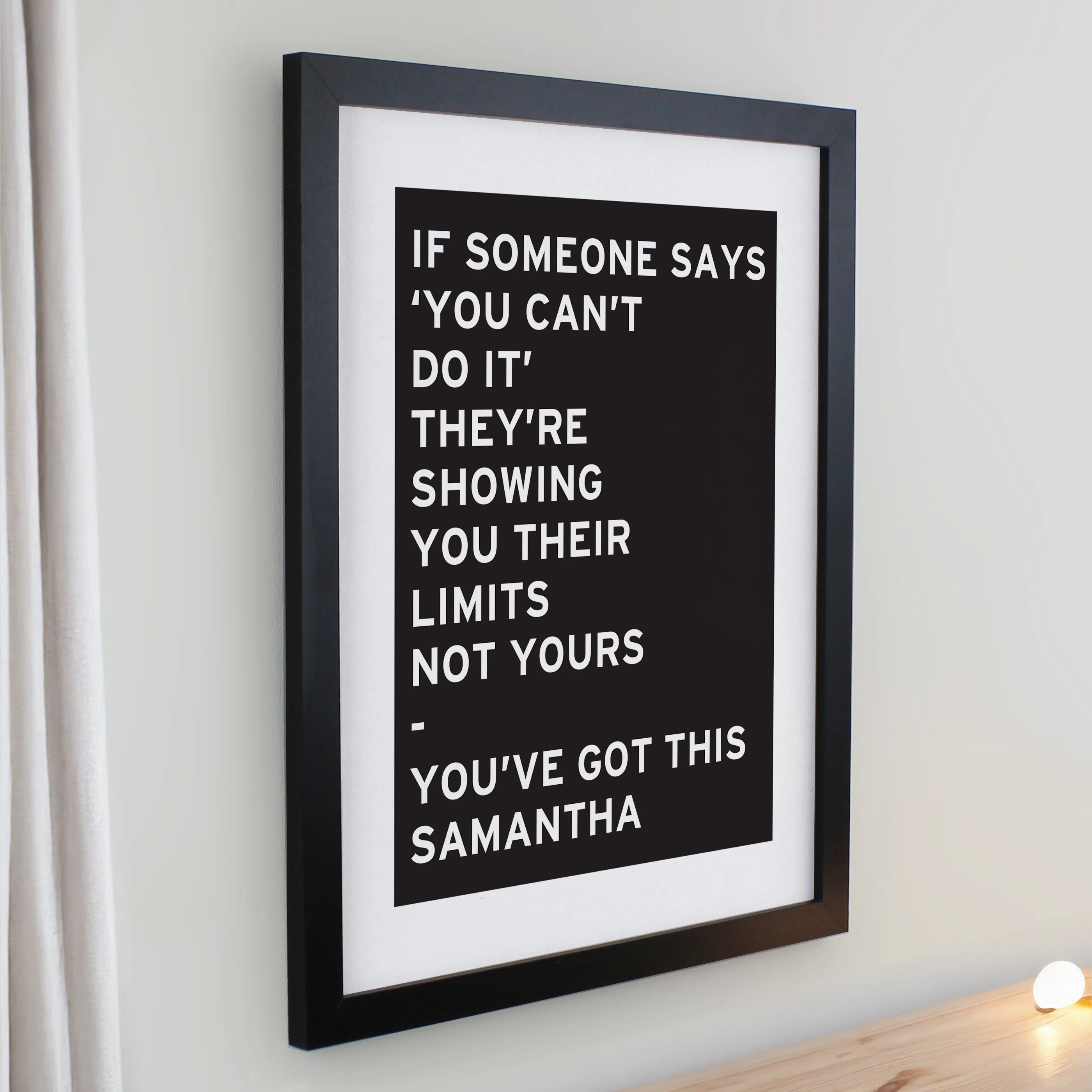 Personalised Typography Black Poster Frame - Image 2