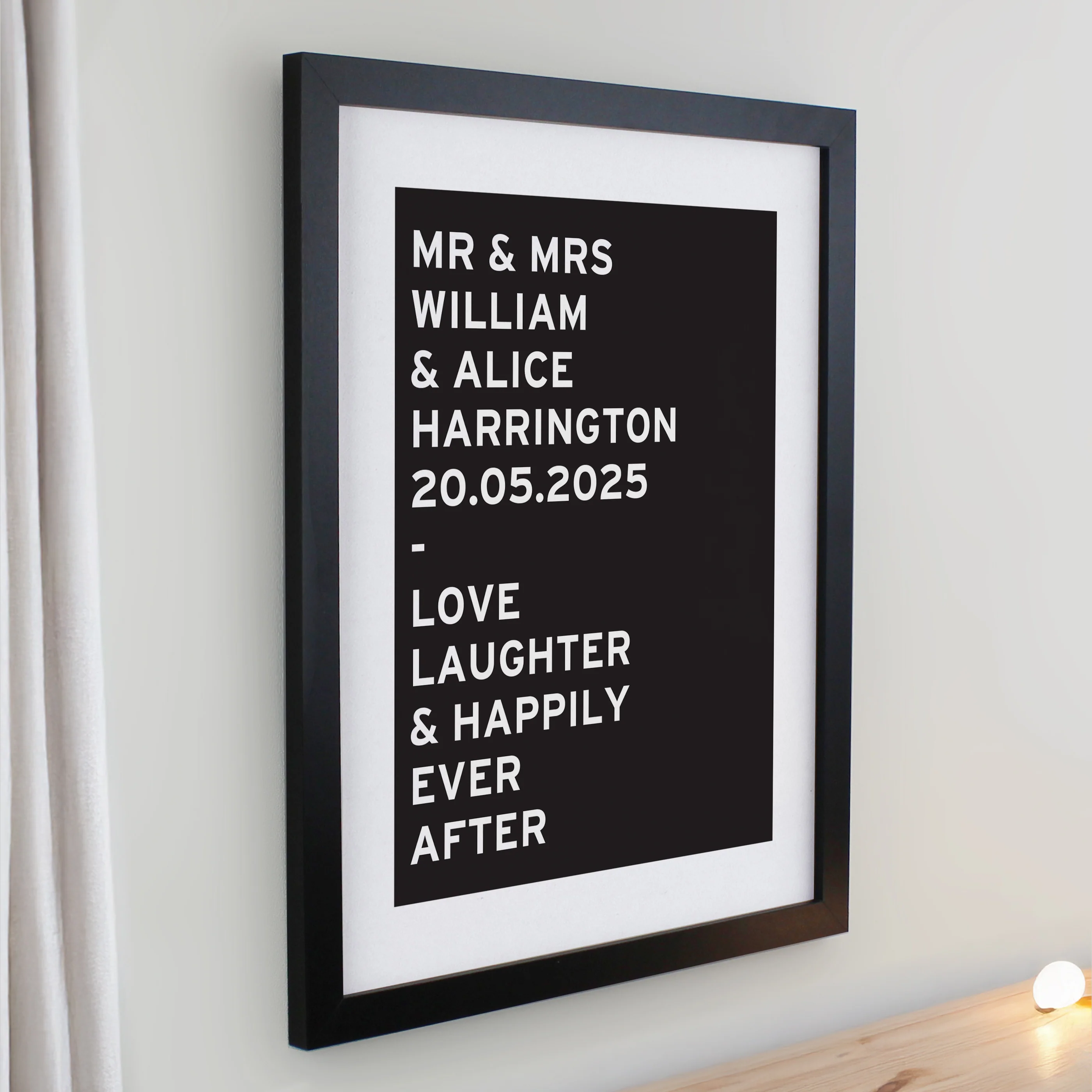 Personalised Typography Black Poster Frame - Image 4