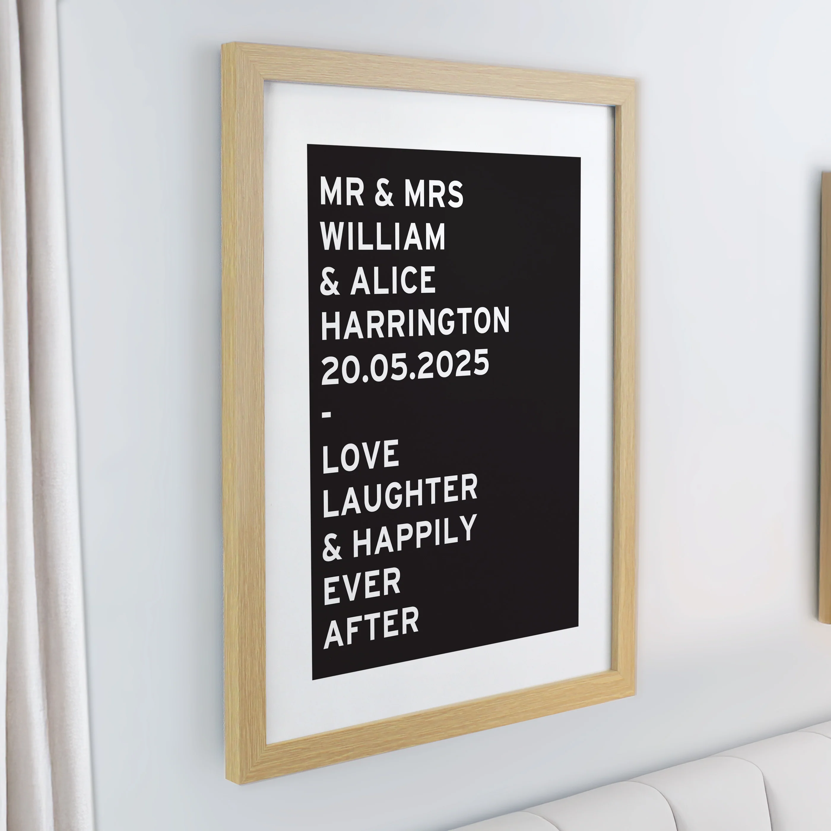 Personalised Typography Oak Poster Frame - Image 2