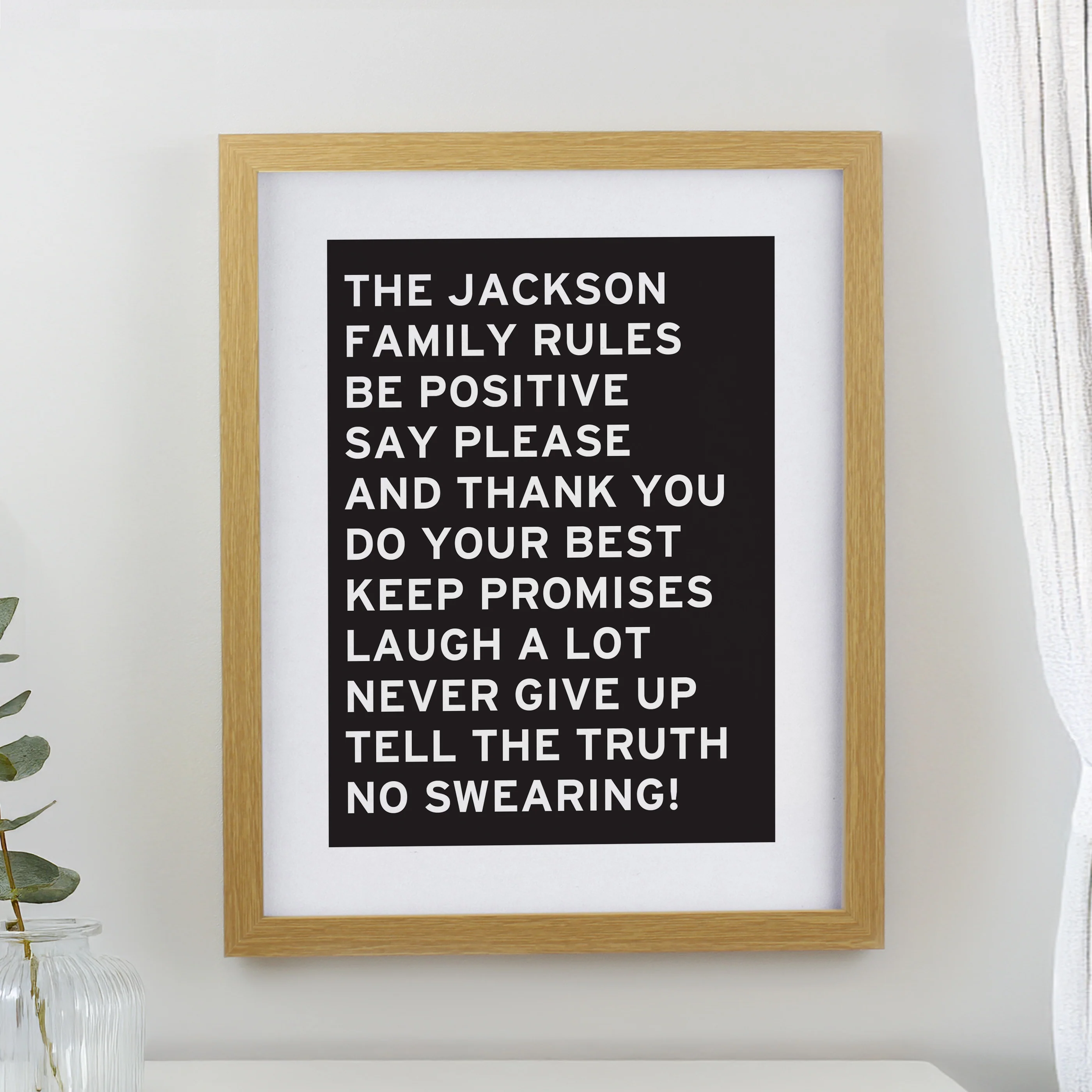 Personalised Typography Oak Poster Frame - Image 3