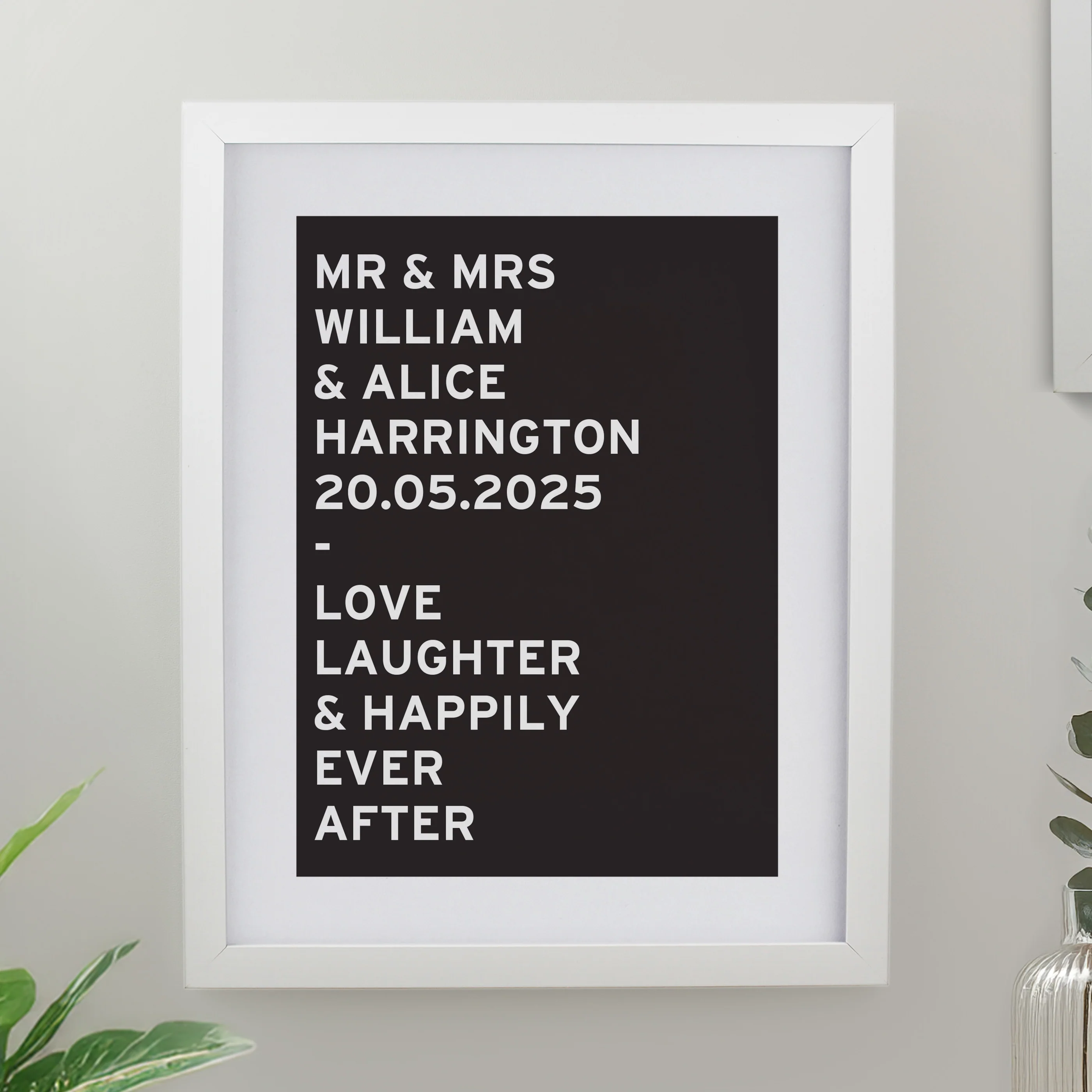 Personalised Typography White Poster Frame - Image 3