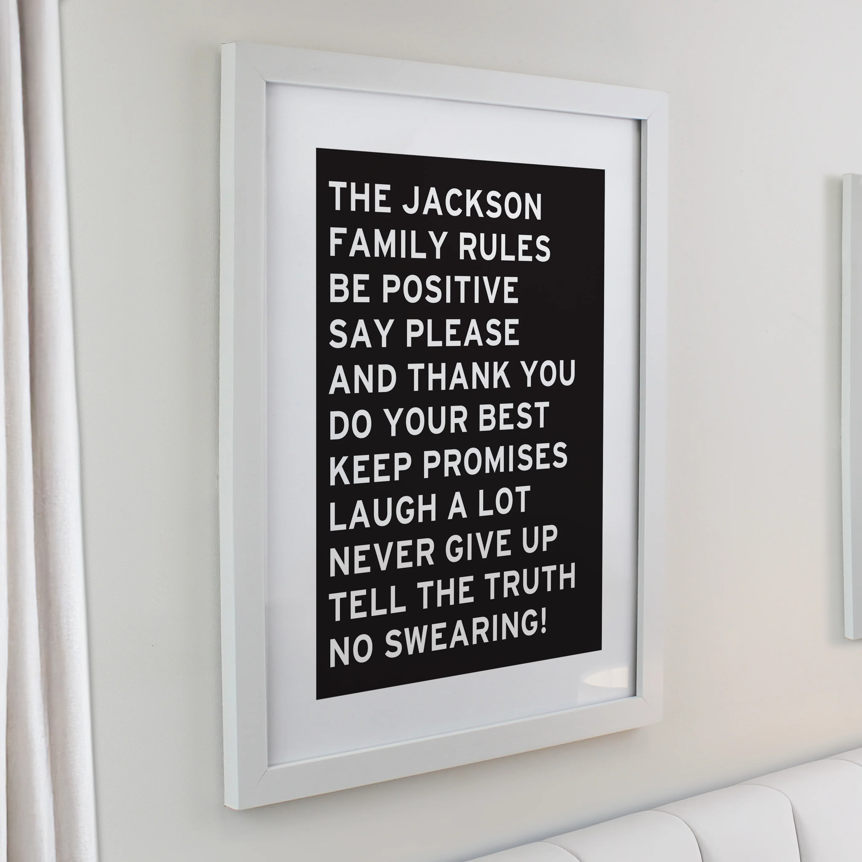 Personalised Typography White Poster Frame - Image 4