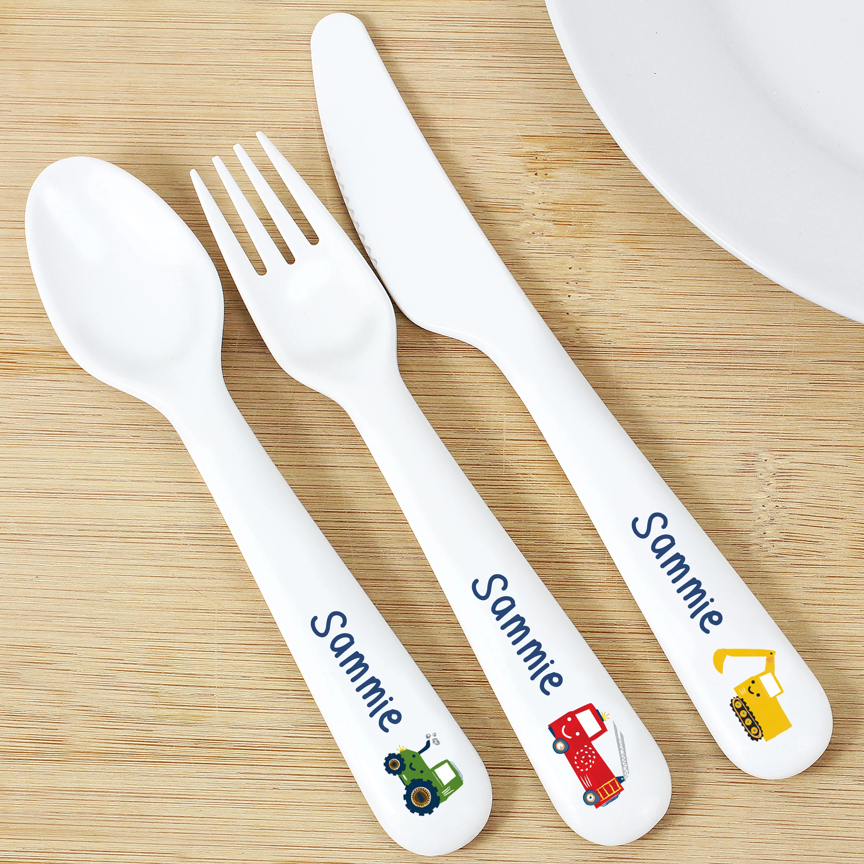 Personalised Vehicles Plastic Cutlery - Image 3