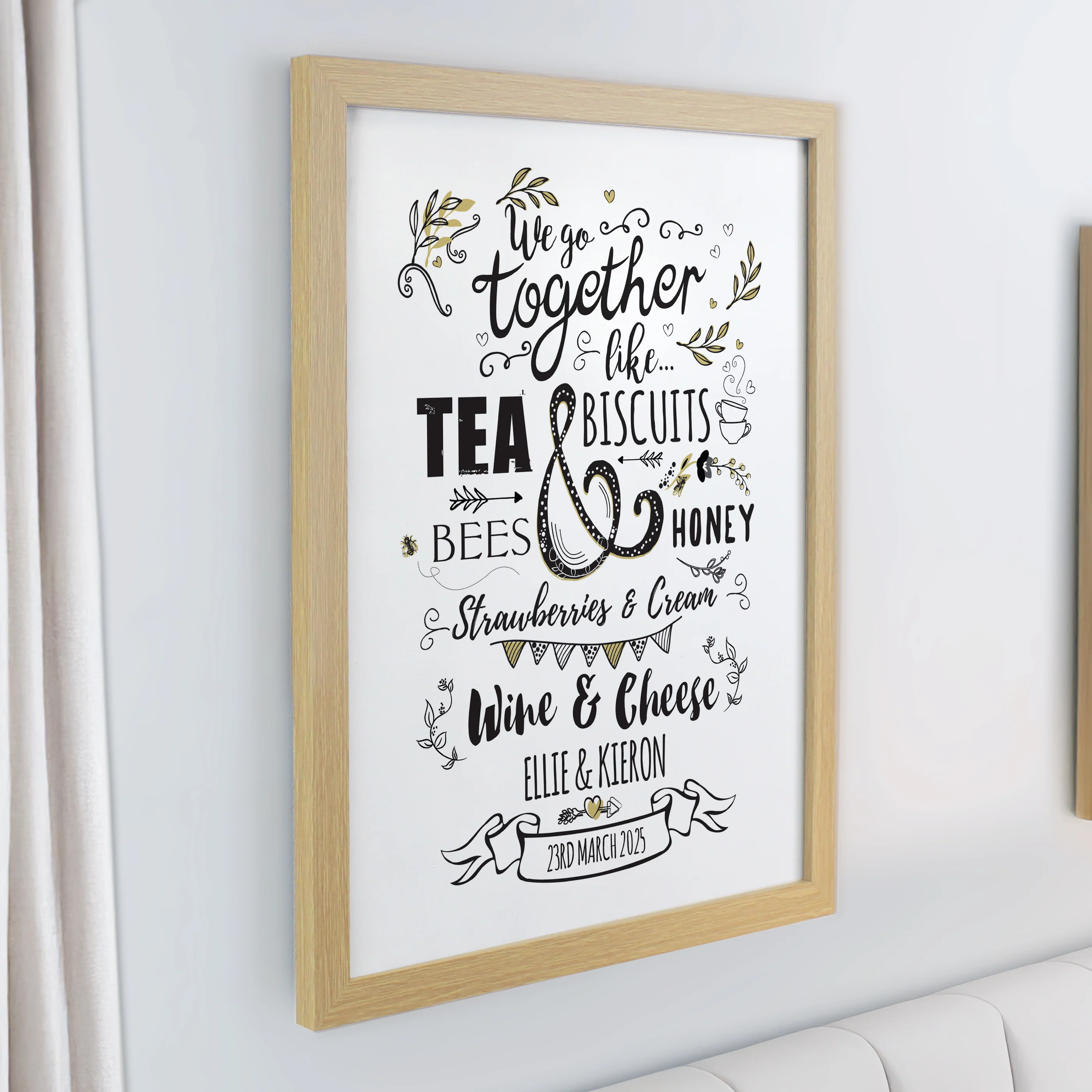 Personalised We go Together Oak Poster Frame - Image 2