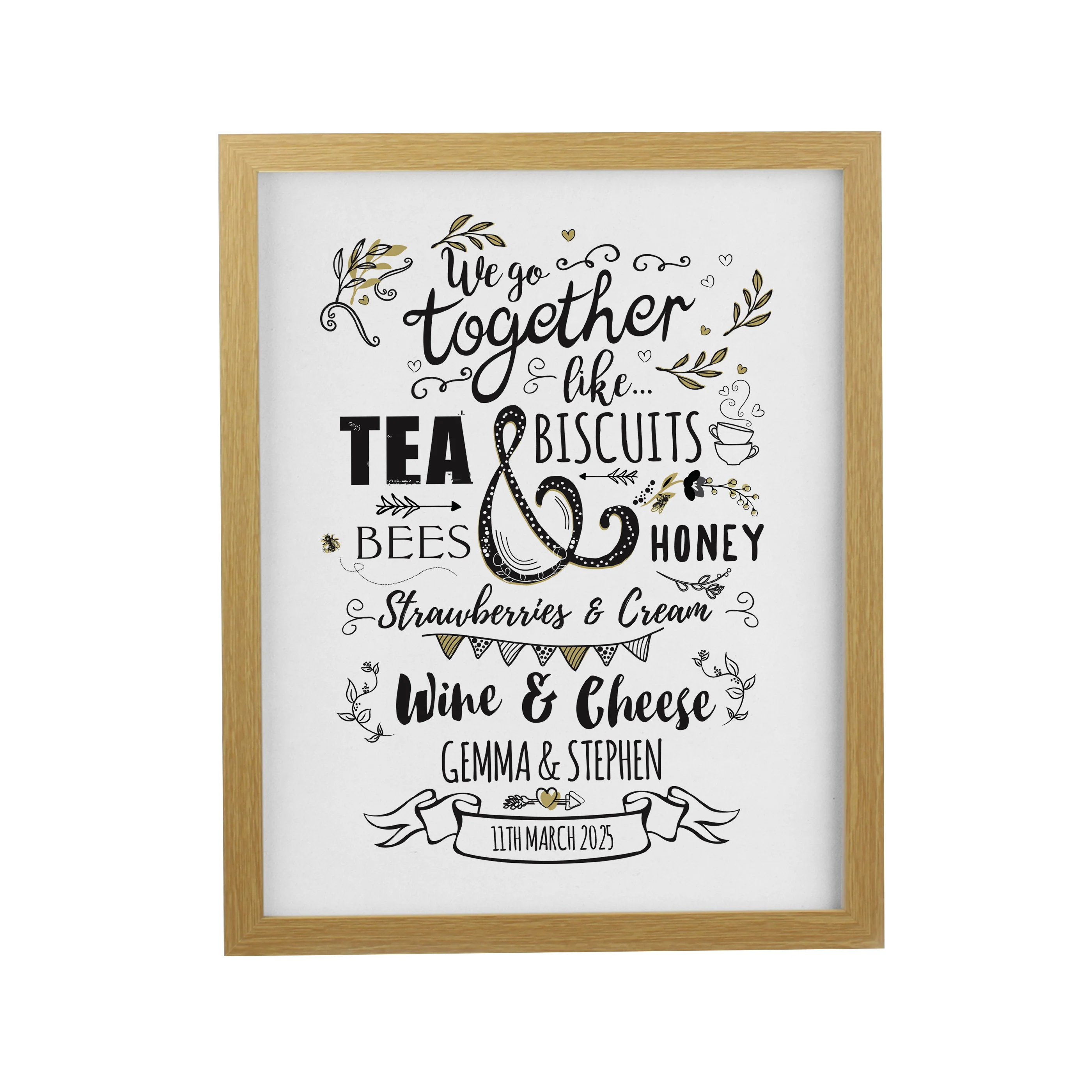 Personalised We go Together Oak Poster Frame - Image 3