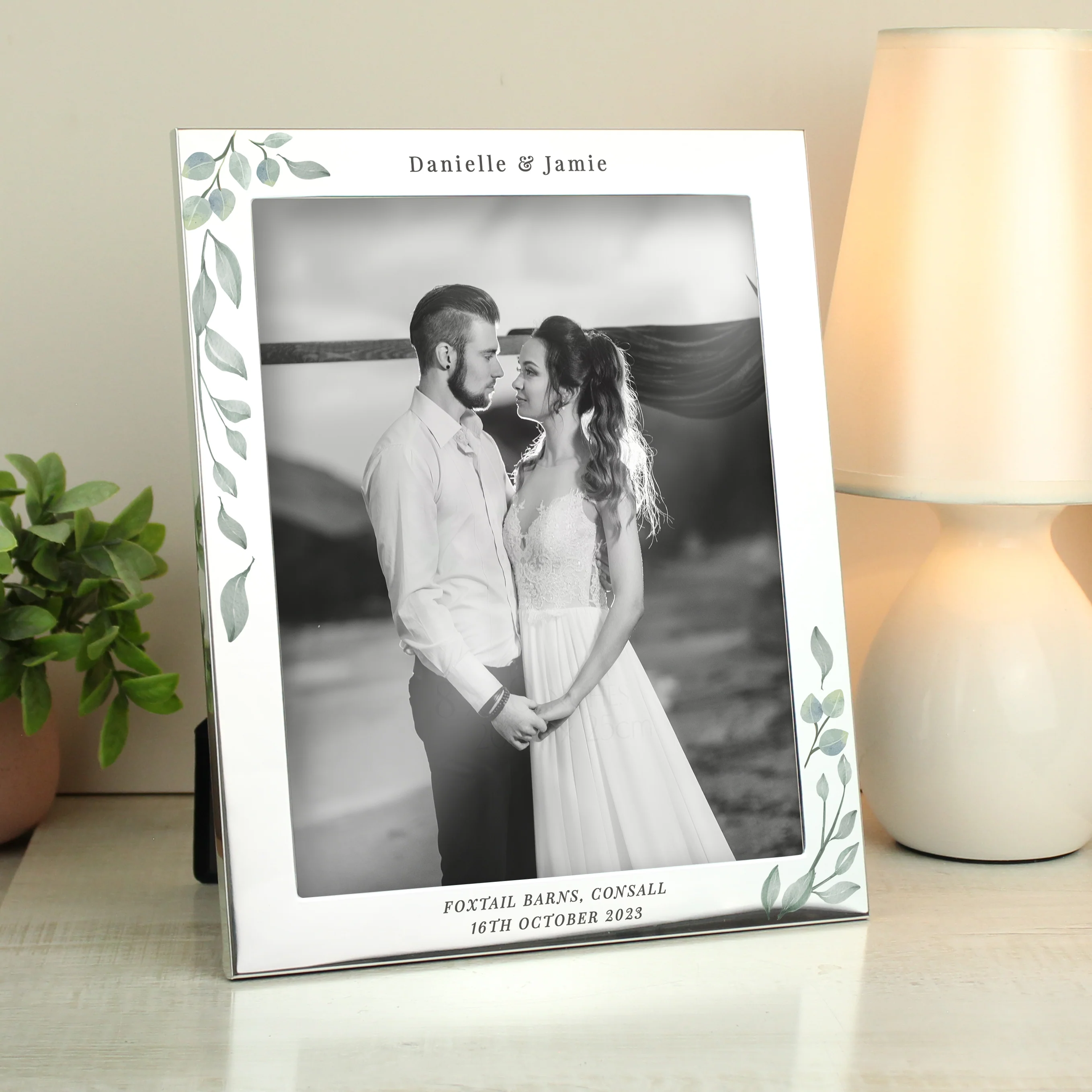 Personalised Wedding 10x8 Silver Photo Frame - Image 2