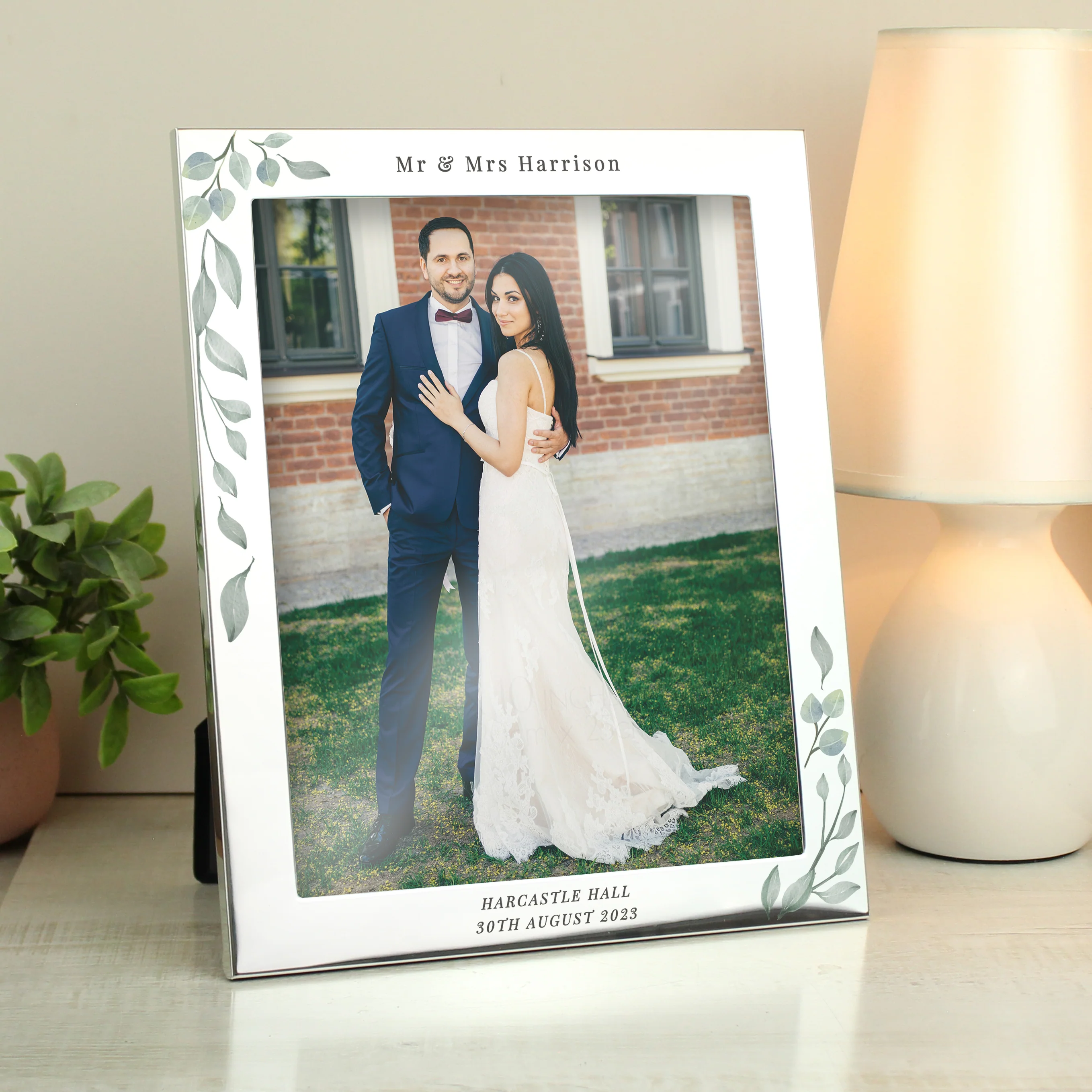 Personalised Wedding 10x8 Silver Photo Frame - Image 3