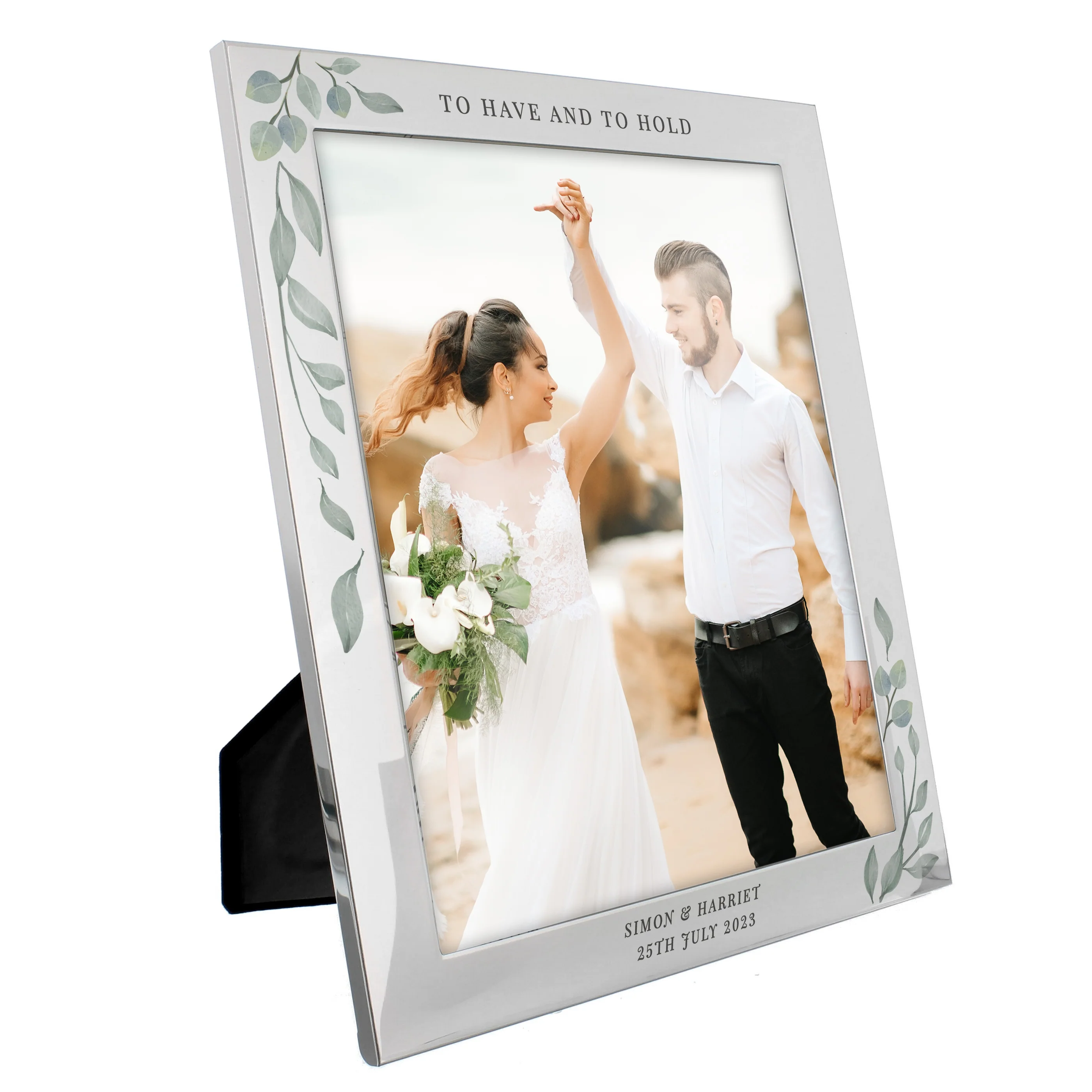 Personalised Wedding 10x8 Silver Photo Frame - Image 5
