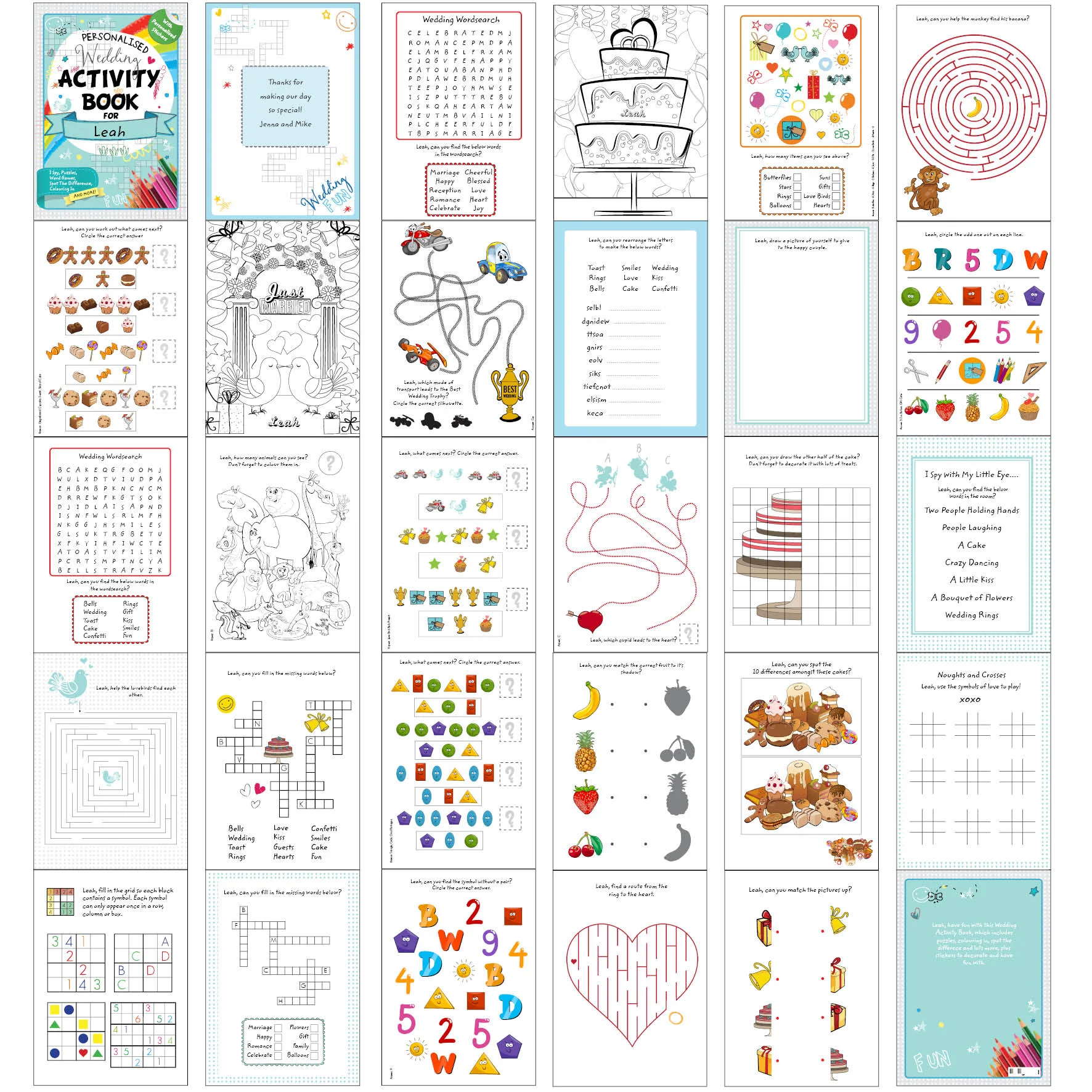 Personalised Wedding Activity Book with Stickers - Image 11
