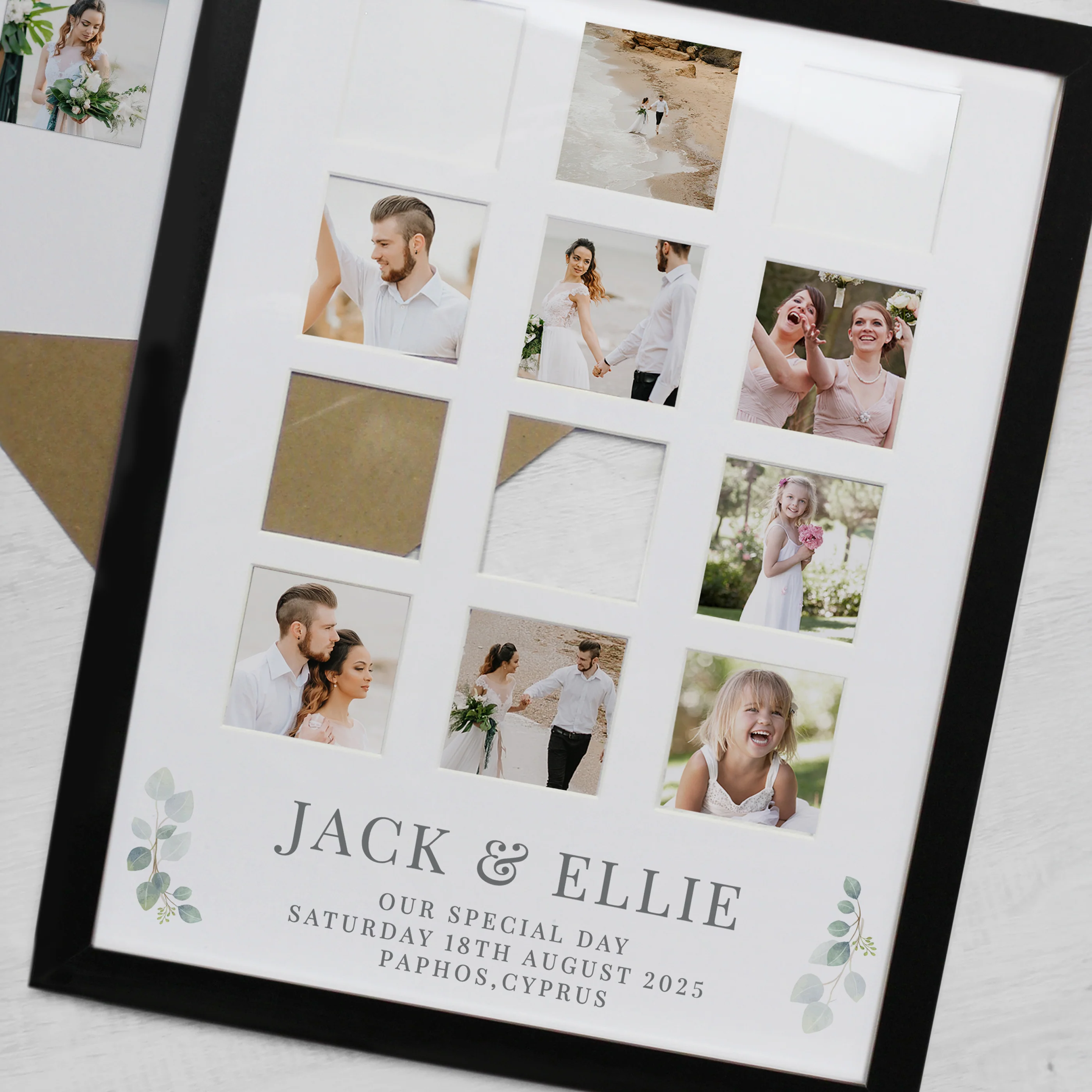 Personalised Wedding Black Multi Photo Frame - Image 4