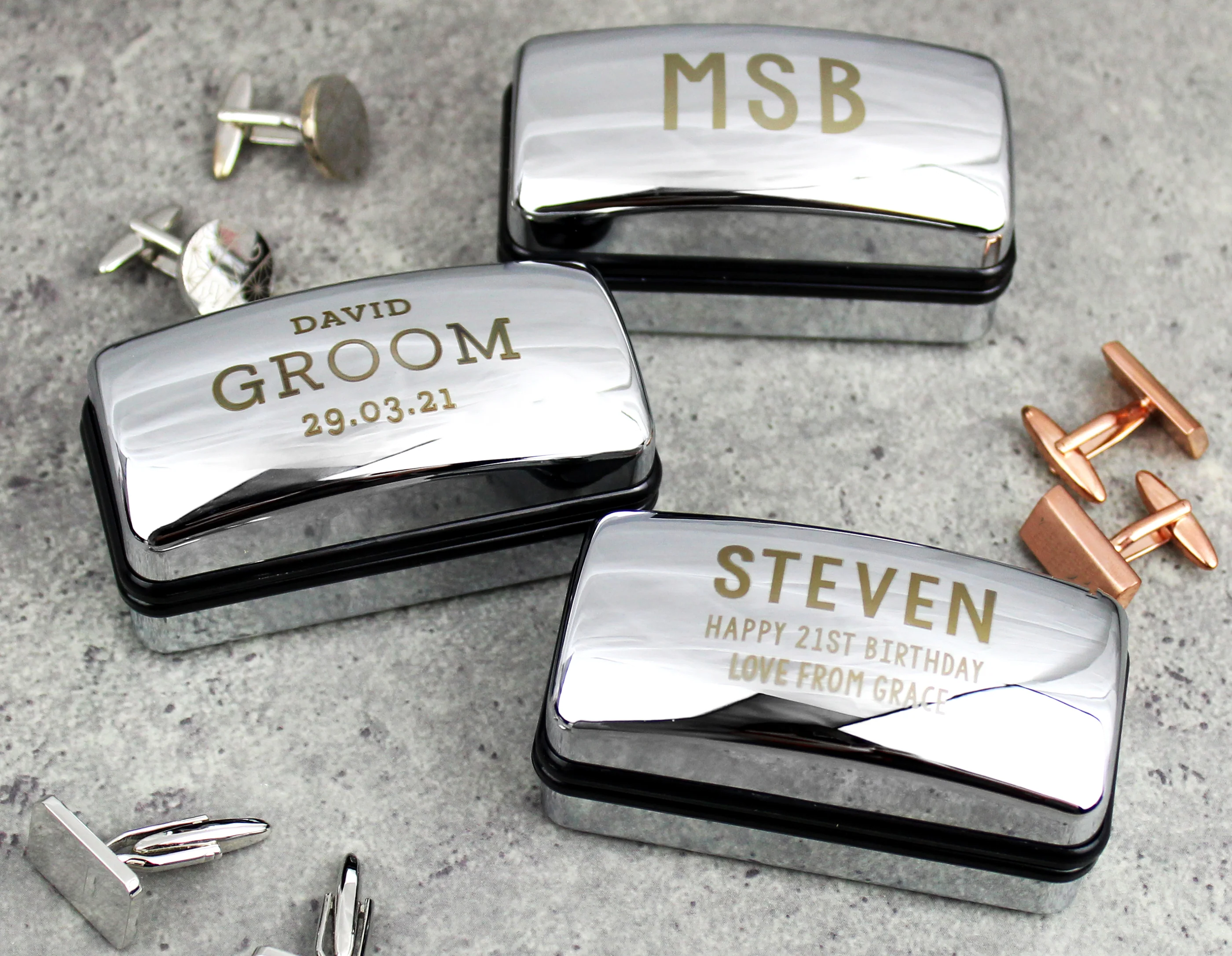 Personalised Wedding Cufflink Box - Image 6