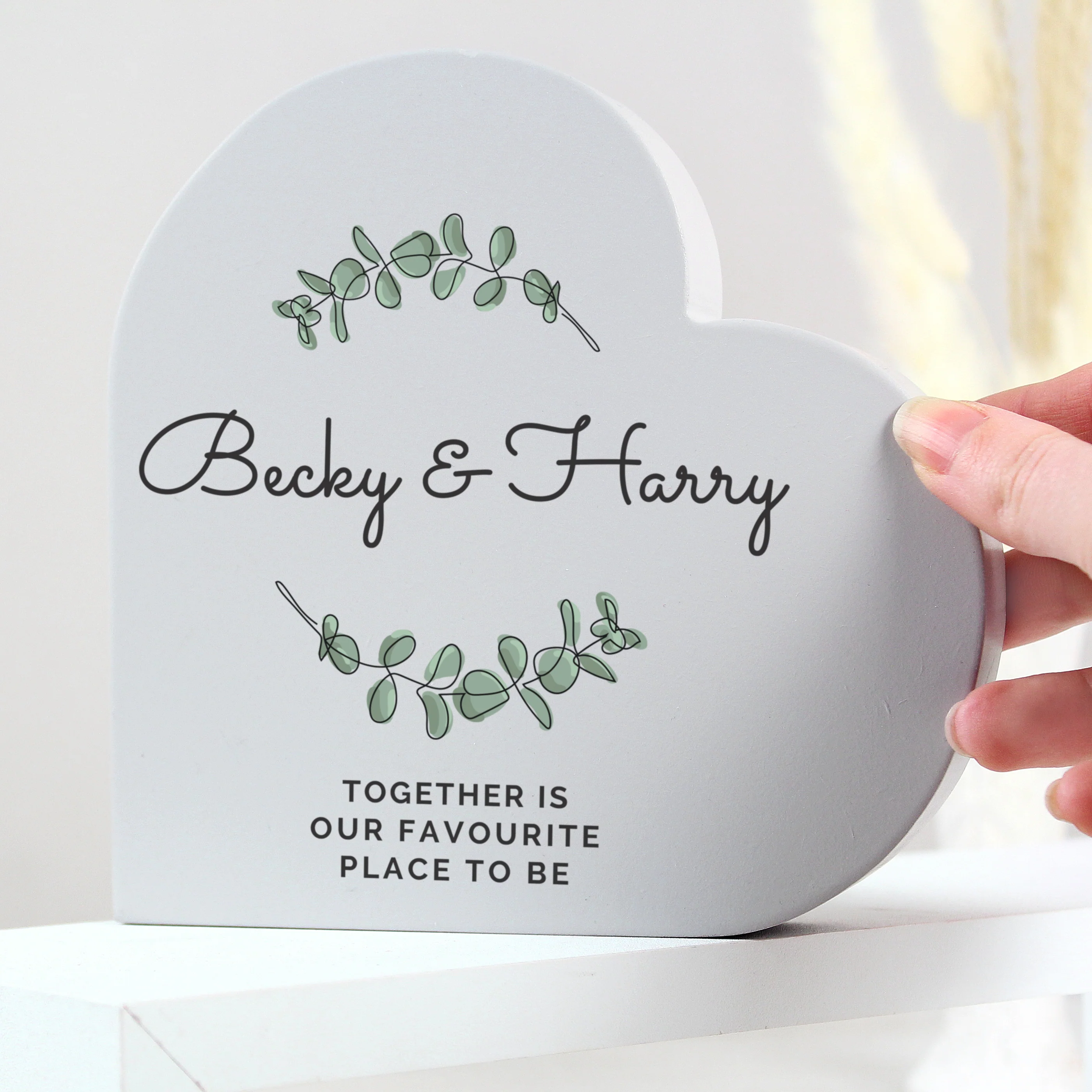 Personalised Wedding Free Standing Heart Ornament - Image 2