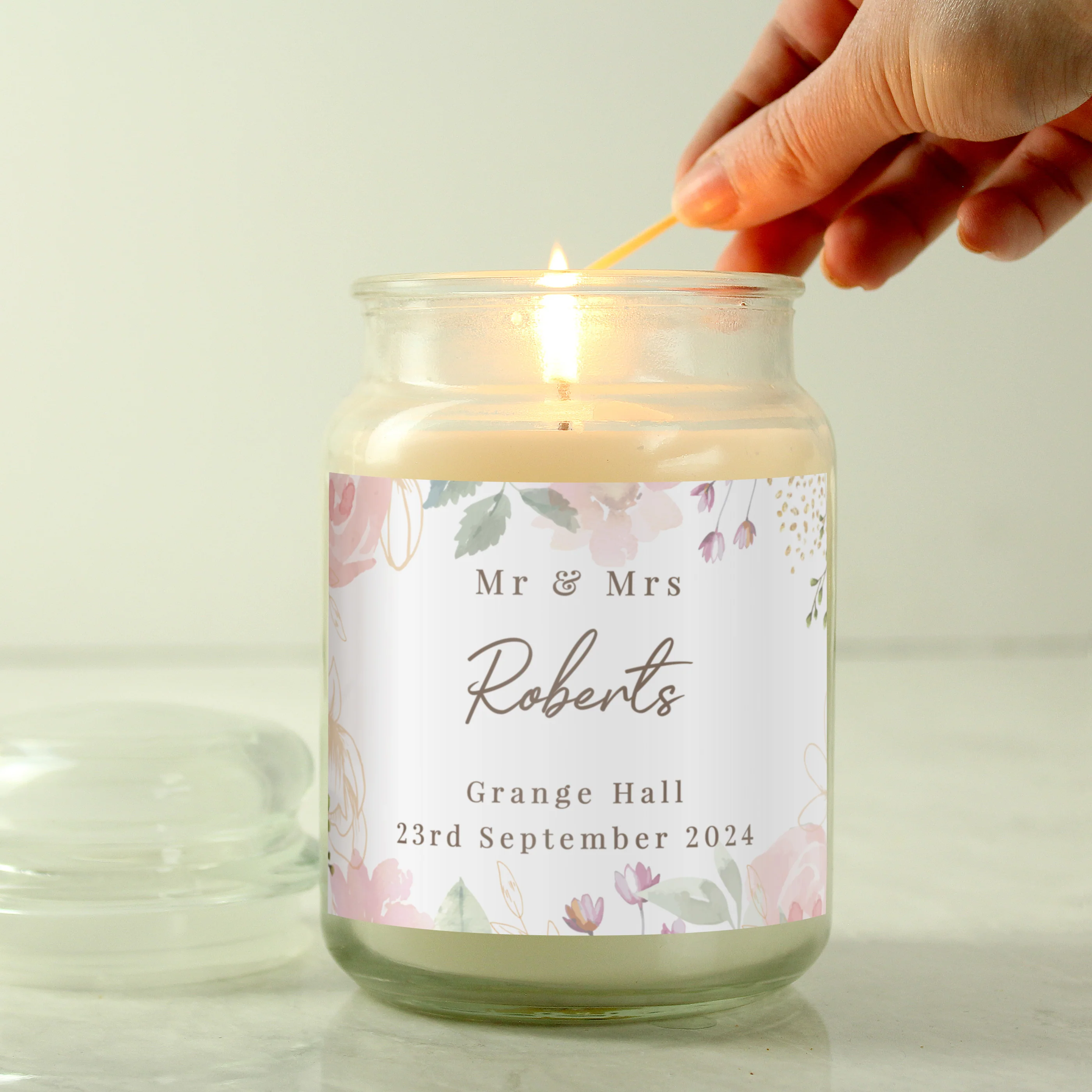 Personalised Wedding Large Candle Jar - Image 3