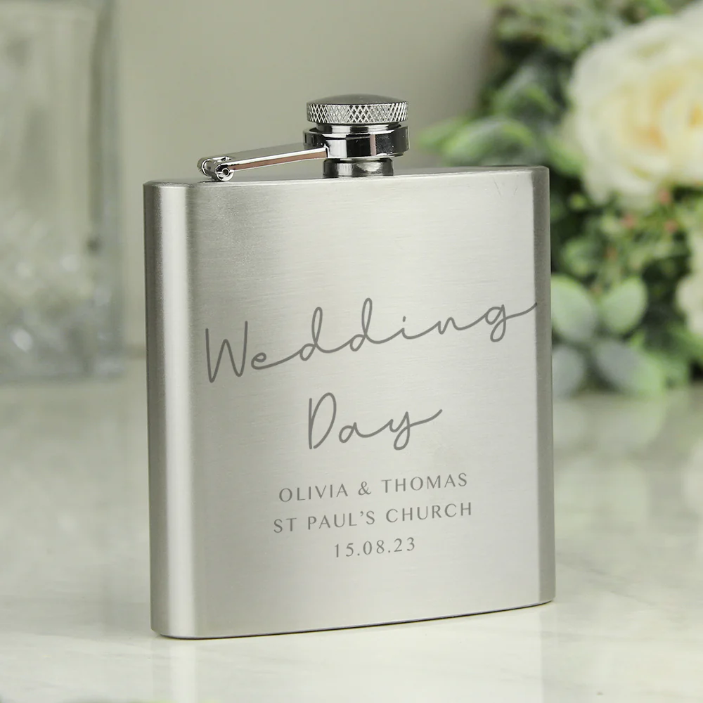 Personalised Wedding Party Hip Flask - Image 2
