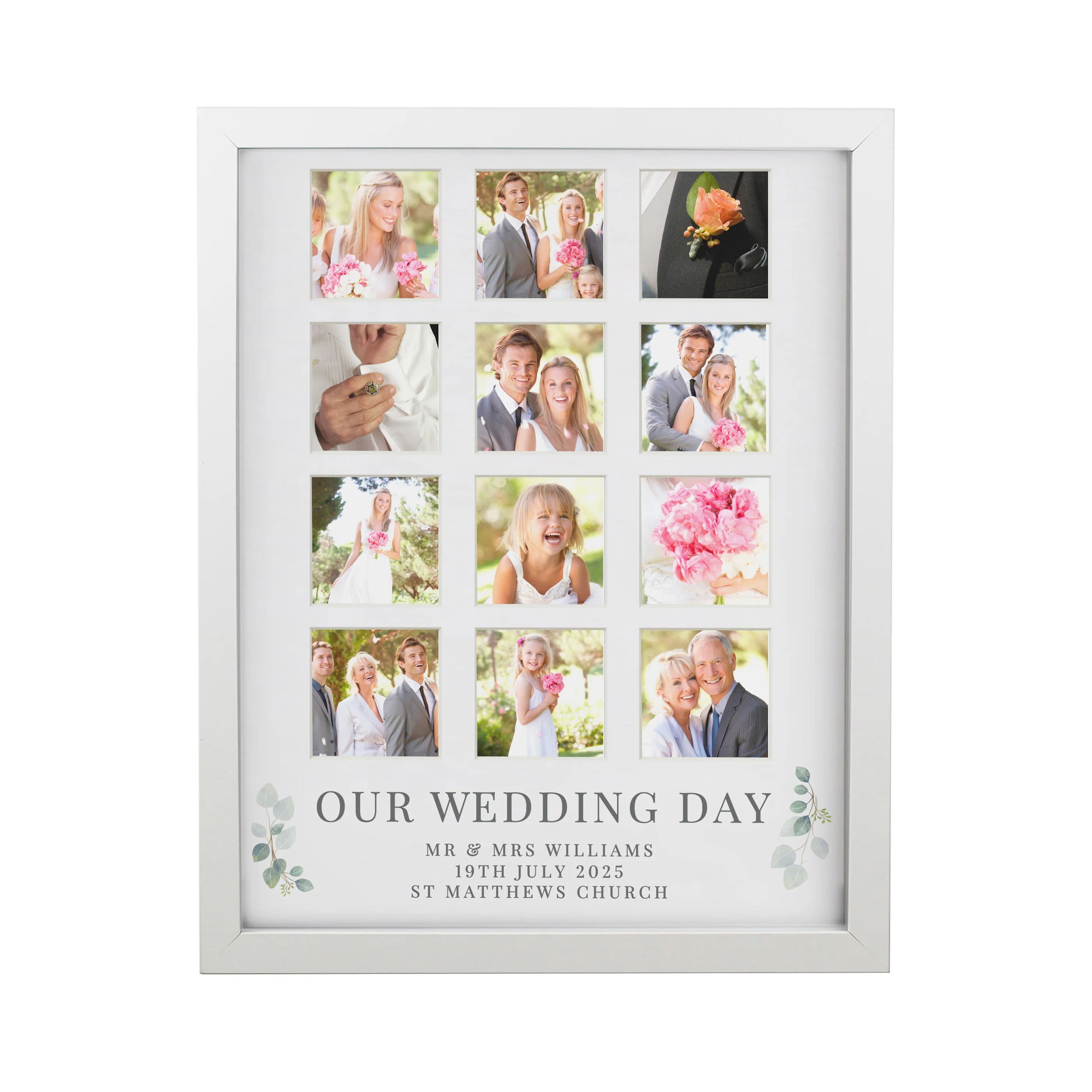 Personalised Wedding White Multi Photo Frame - Image 5