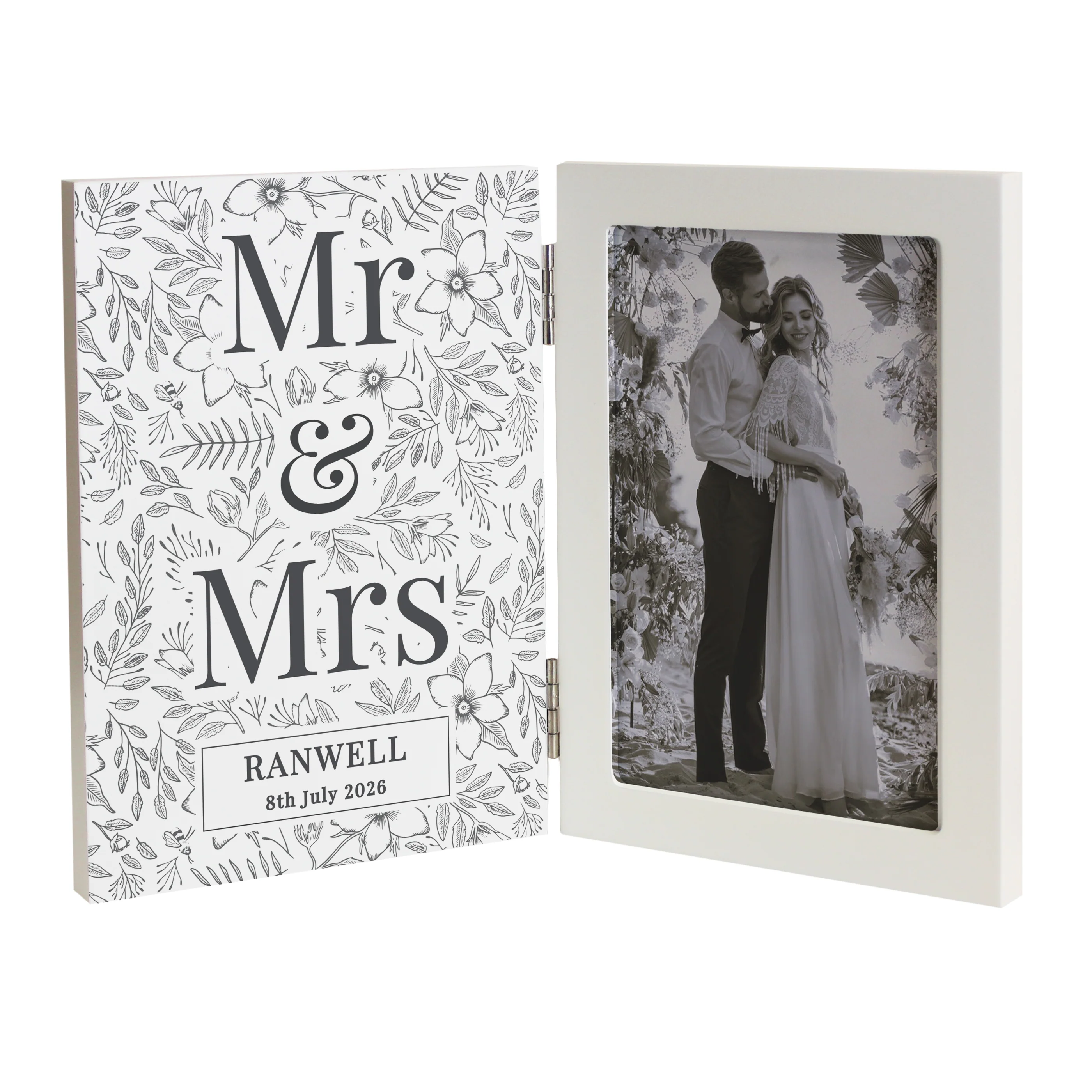Personalised Wedding Wooden Hinged 6x4 Photo Frame - Image 5